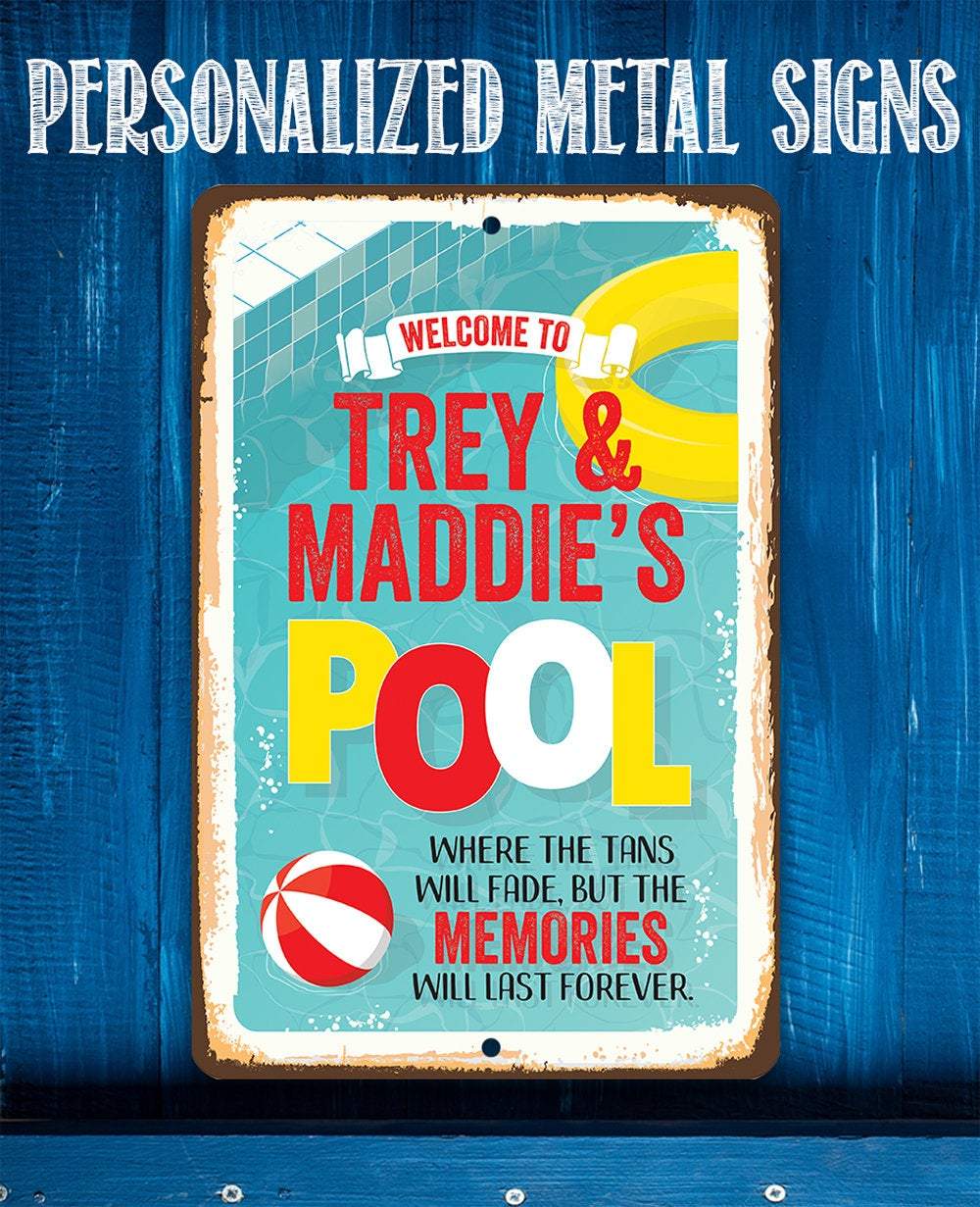 Personalized - Welcome To Our Pool - Metal Sign