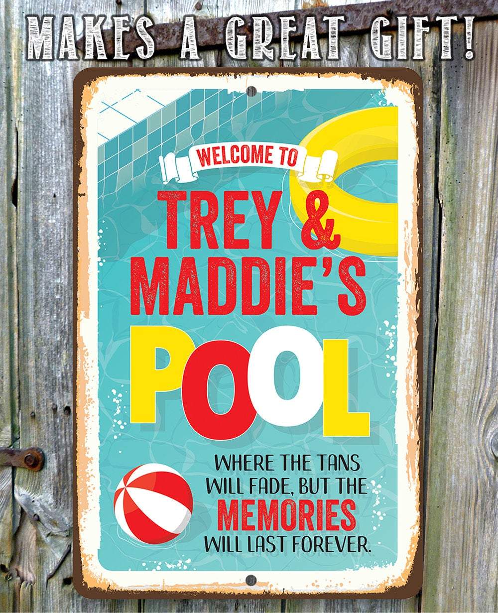 Personalized - Welcome To Our Pool - Metal Sign
