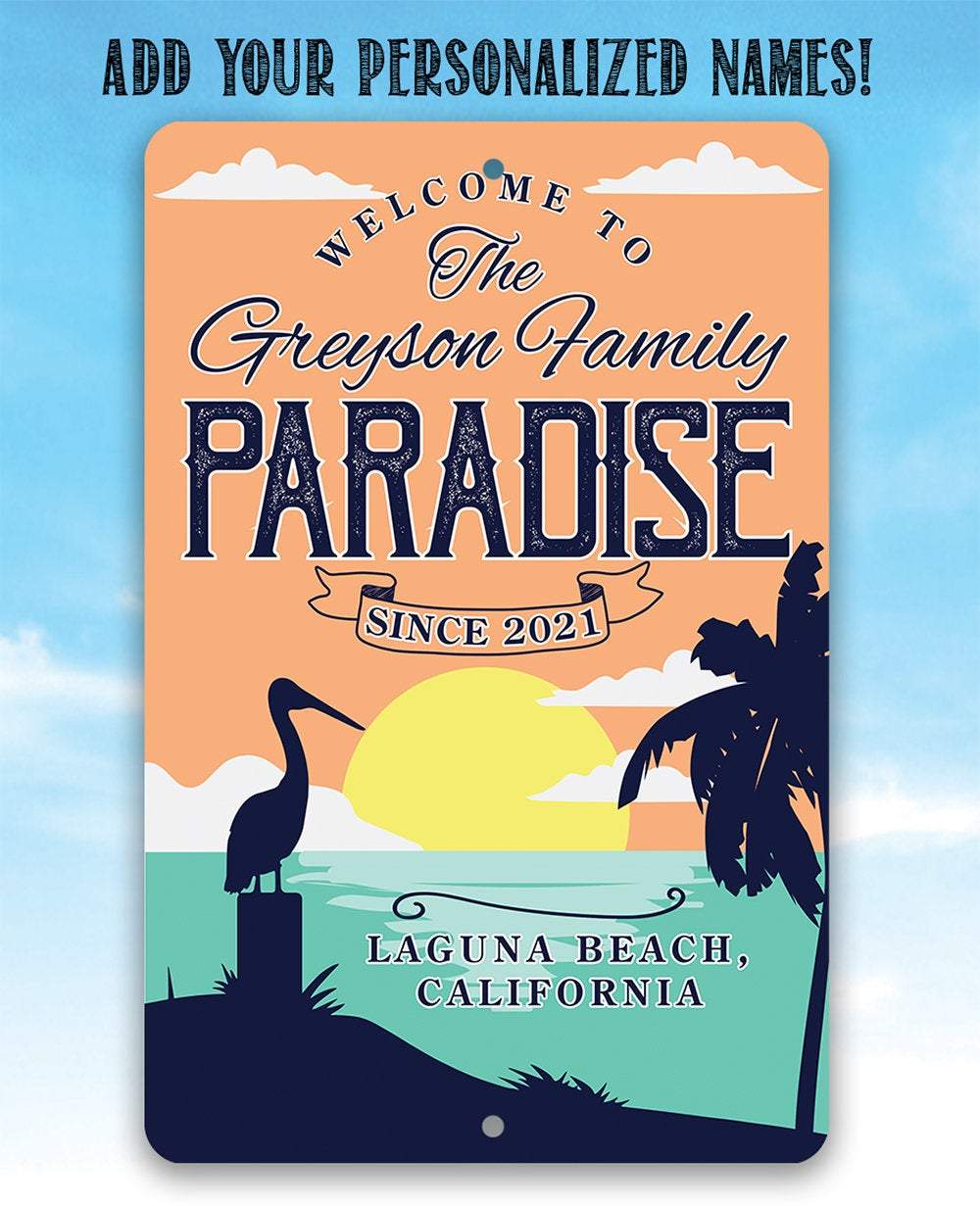 Personalized - Welcome To Paradise - Metal Sign