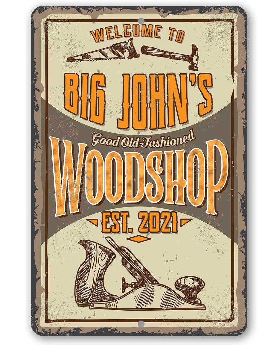 Personalized - Wood Shop - Metal Sign