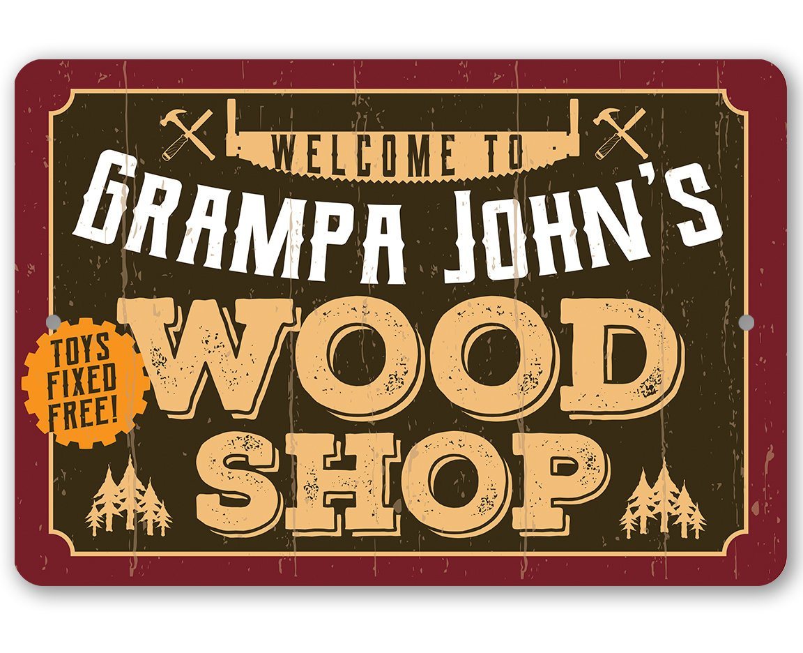 Personalized - Wood Shop - Metal Sign