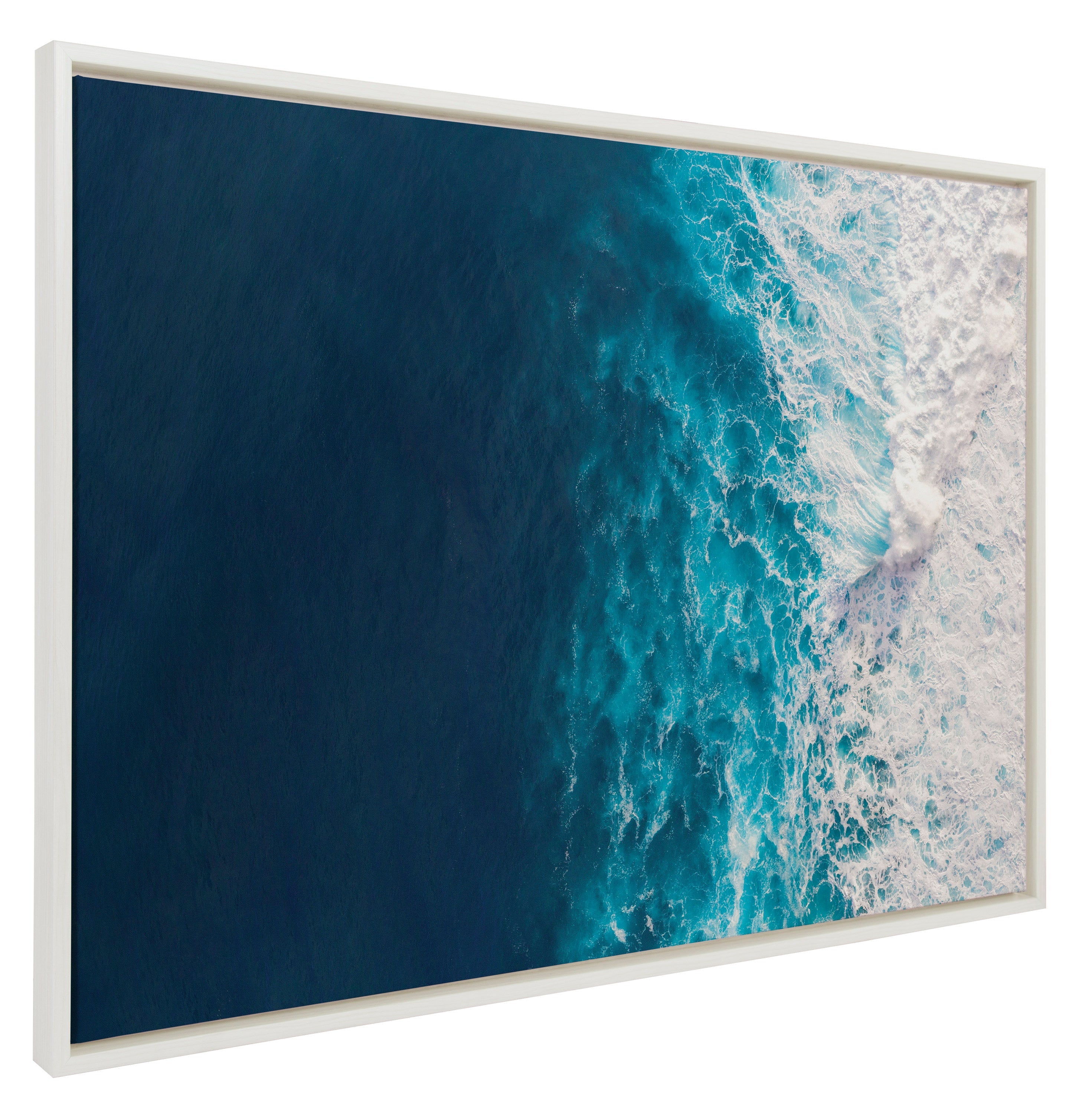 Sylvie Seascape of Splashing Waves Framed Canvas by The Creative Bunch Studio