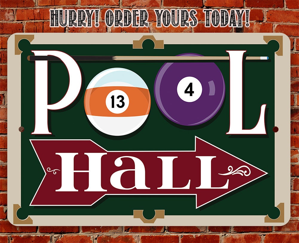 Pool Hall - Metal Sign
