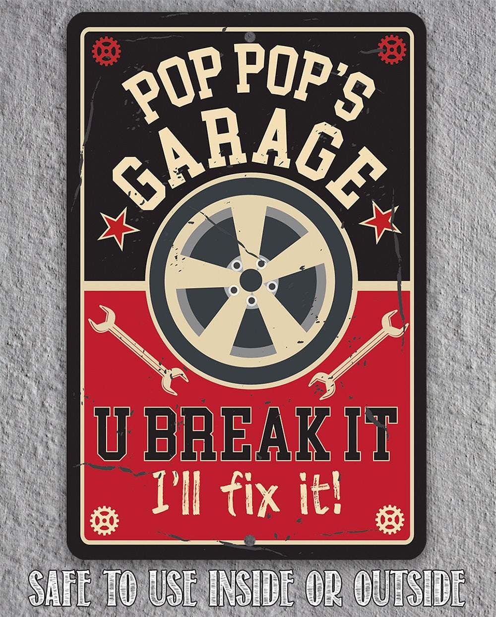 Pop Pop's Garage - Metal Sign