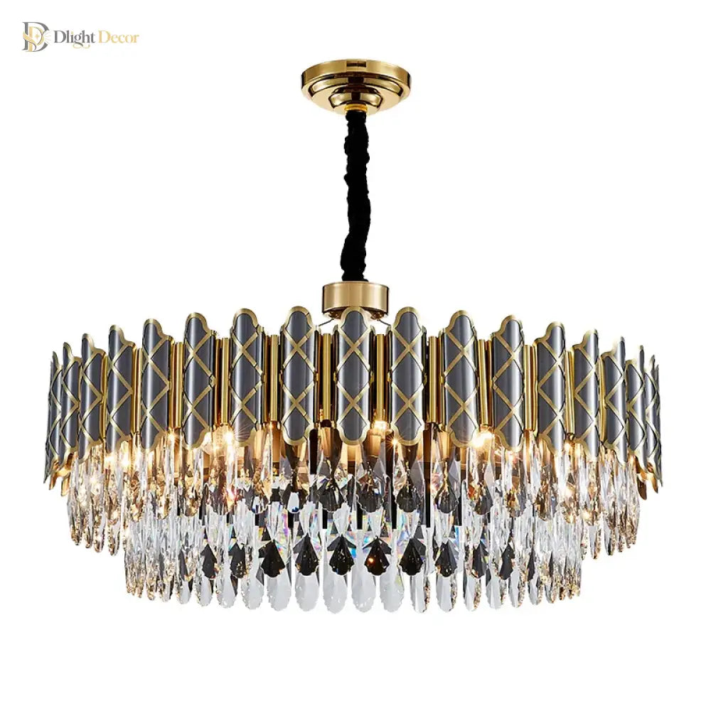 Post-Modern Black Crystal Chandelier | Dining Room Lighting