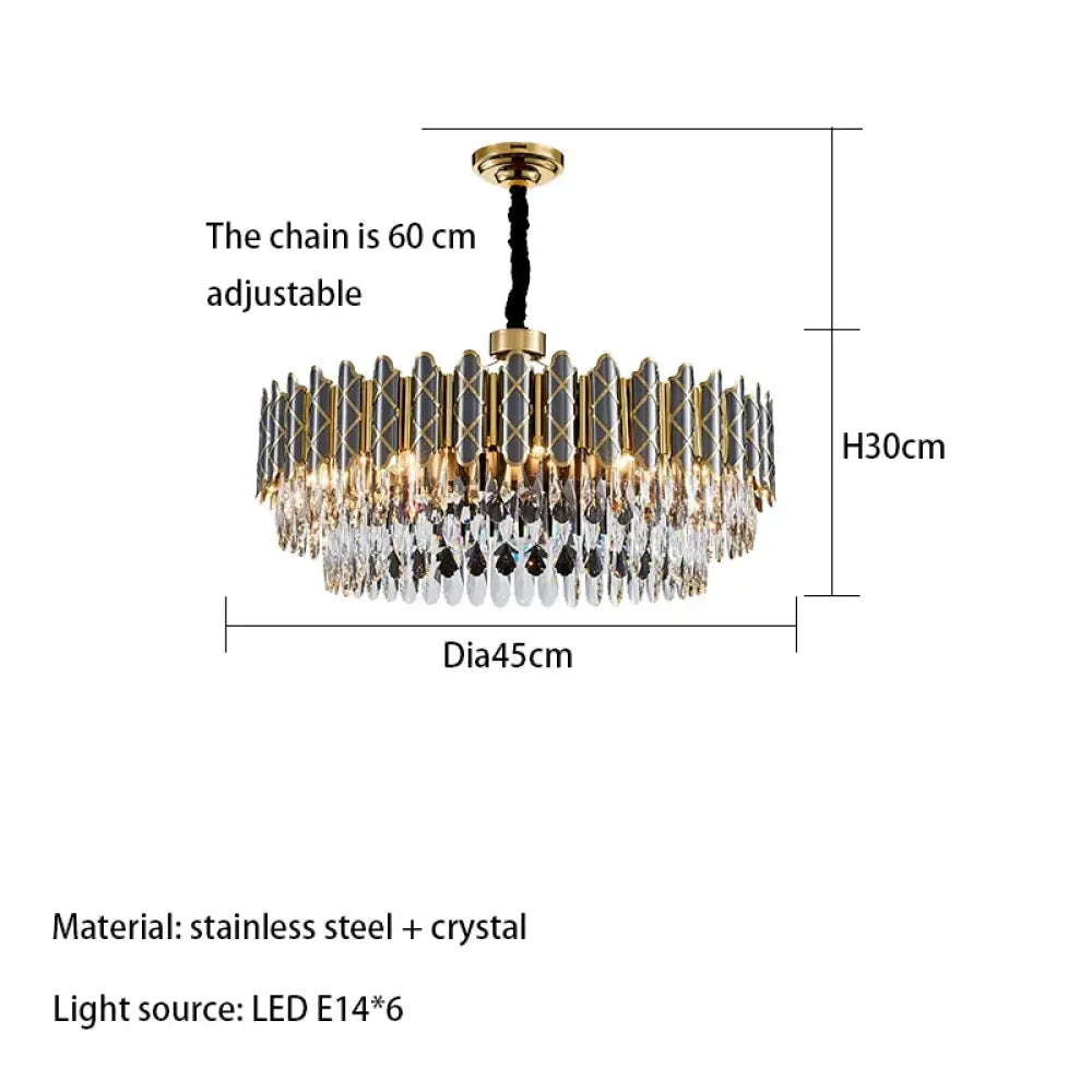 Post-Modern Black Crystal Chandelier | Dining Room Lighting