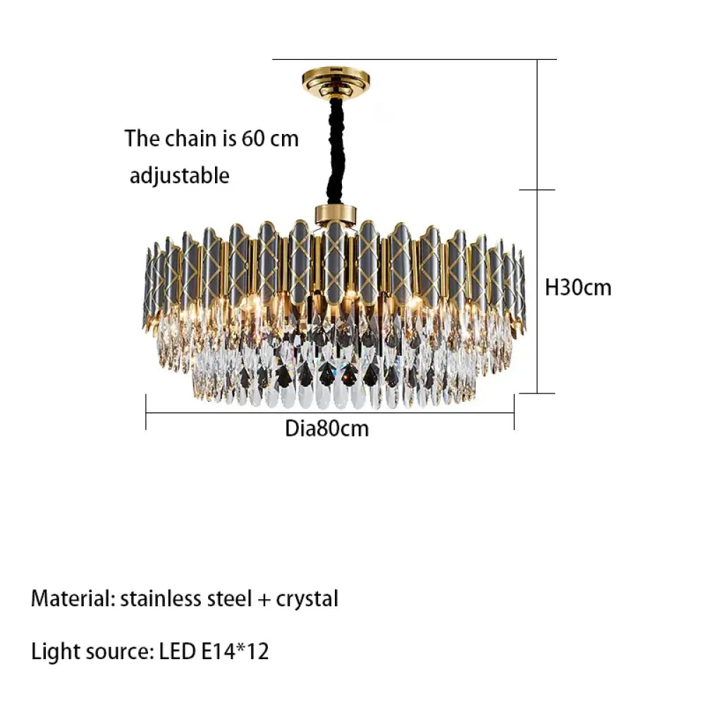 Post-Modern Black Crystal Chandelier | Dining Room Lighting