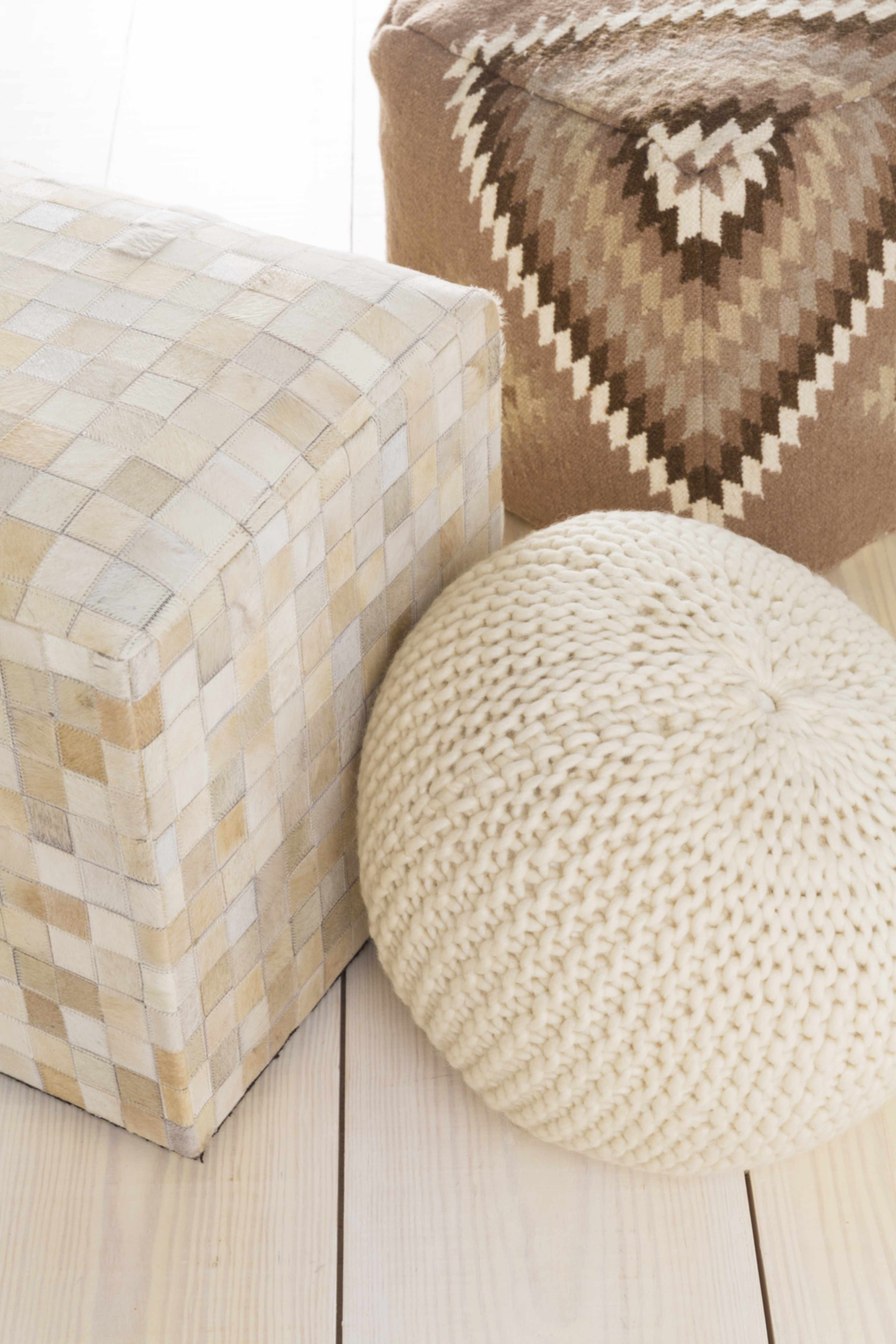 Hesperange Southwestern Hair On Hide Ottoman-1