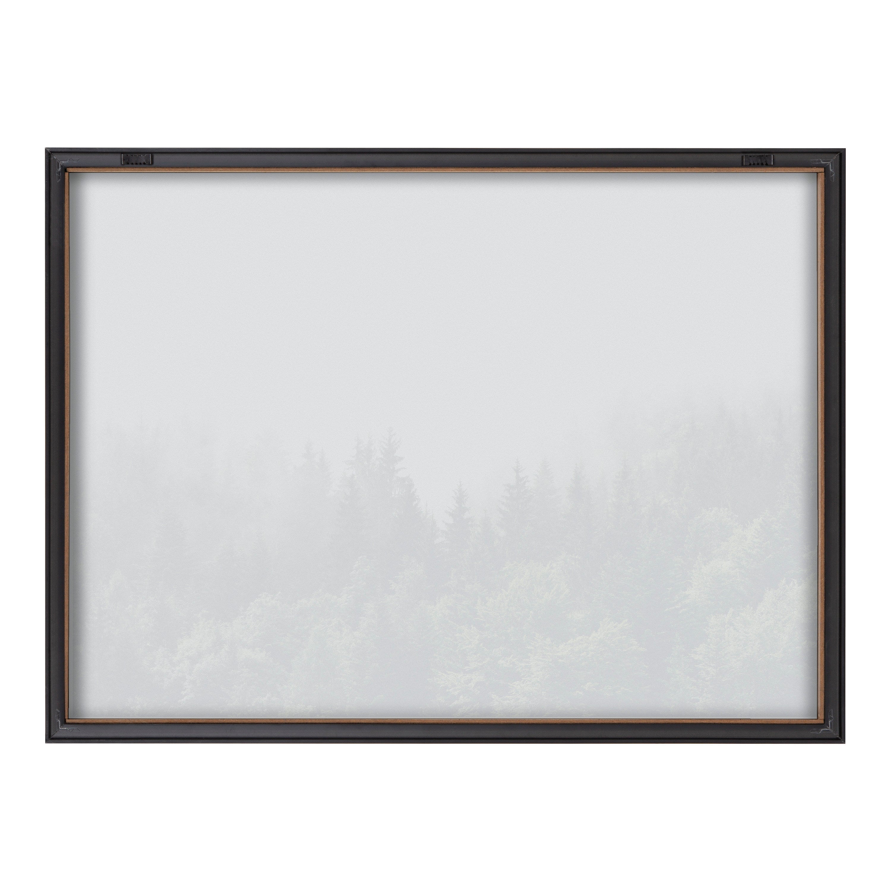 Blake Lush Green Forest on a Foggy Day Framed Printed Glass by The Creative Bunch Studio