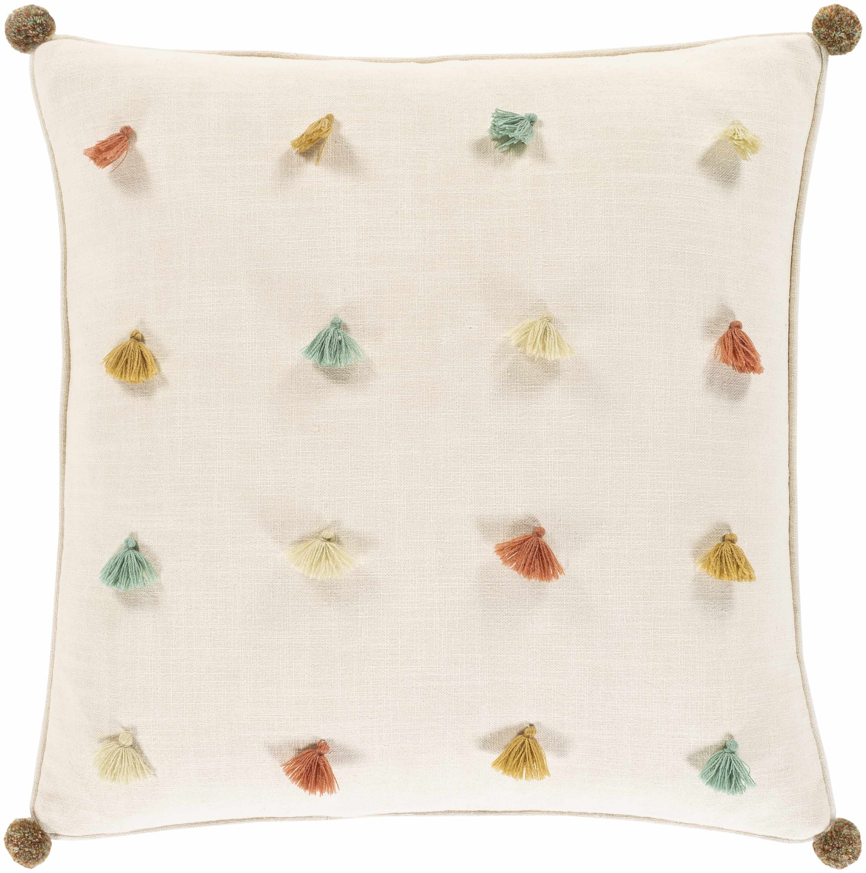 Paradis Pom-Pom Tassel Throw Pillow-1