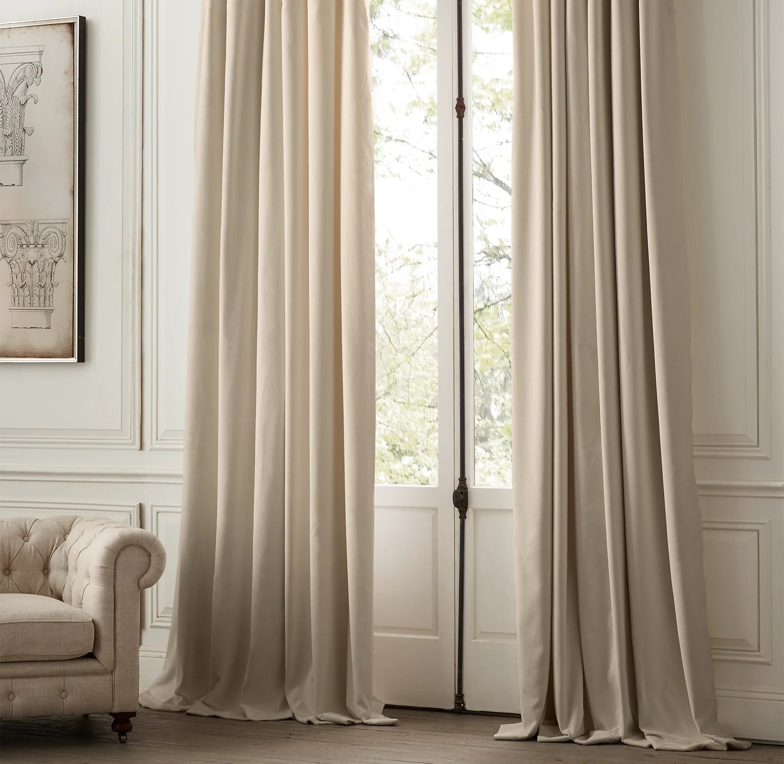 Triple Pinch Pleat Velvet Curtains | 100% Cotton | Blackout Lining Option | Standard & Custom Sizing-1