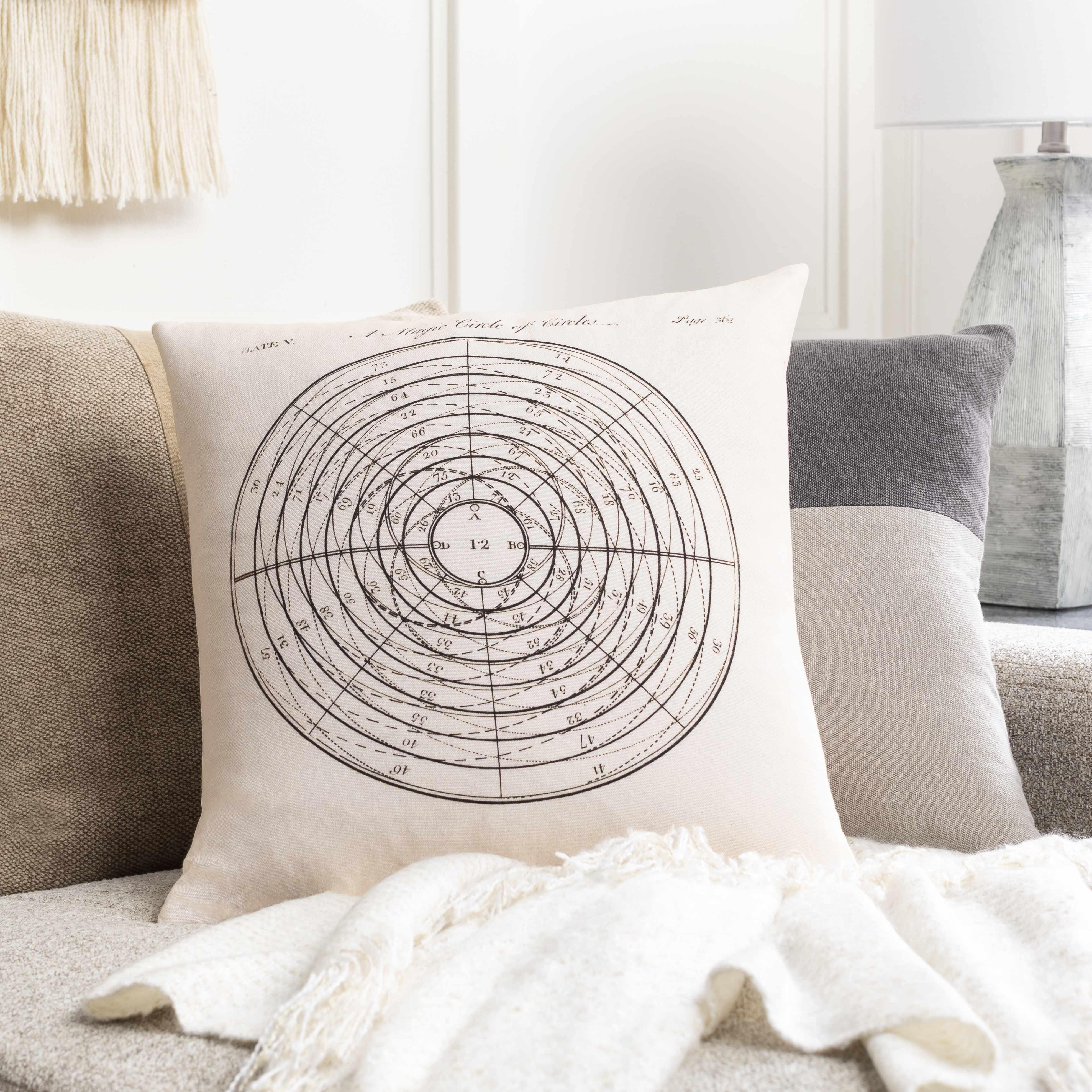 Puddletown Circle of Circles Diagram Throw Pillow - Clearance - PRHOMZ