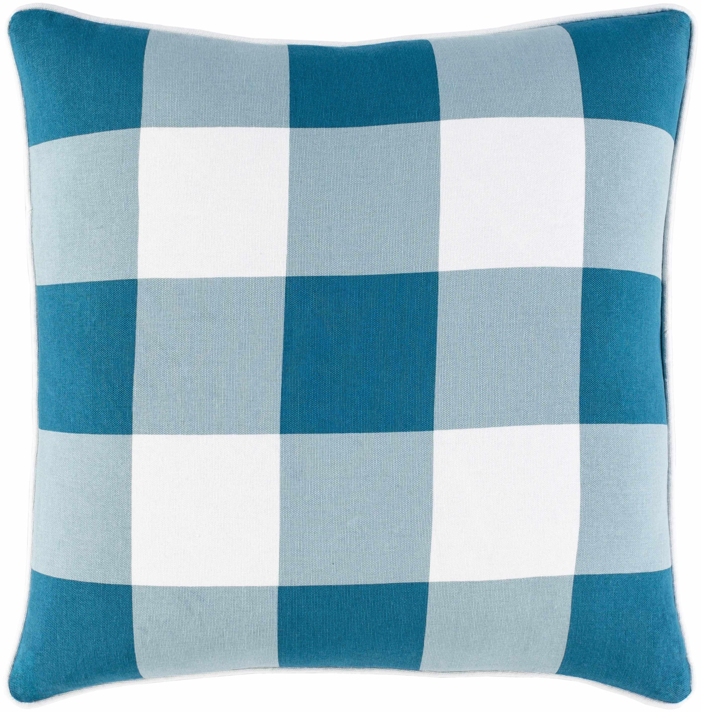Purfleet Teal Plaid Square Throw Pillow - Clearance - PRHOMZ