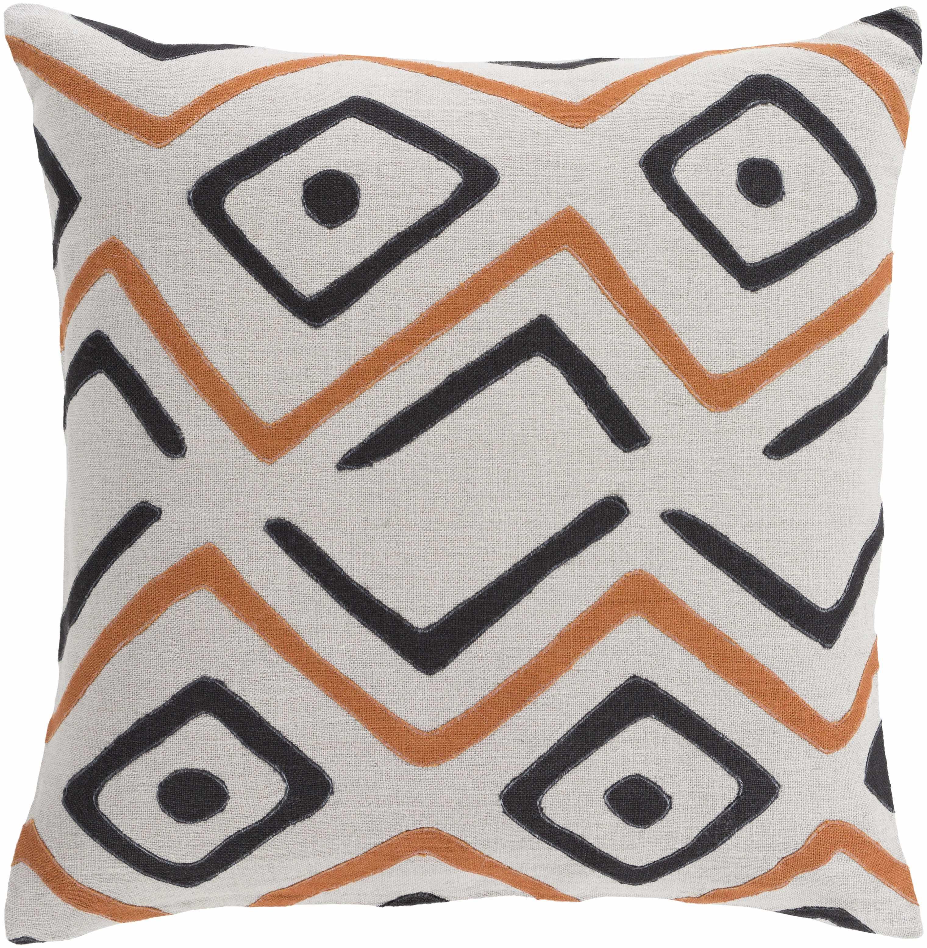 Purlear Geometric Orange Black Accent Pillow - Clearance - PRHOMZ