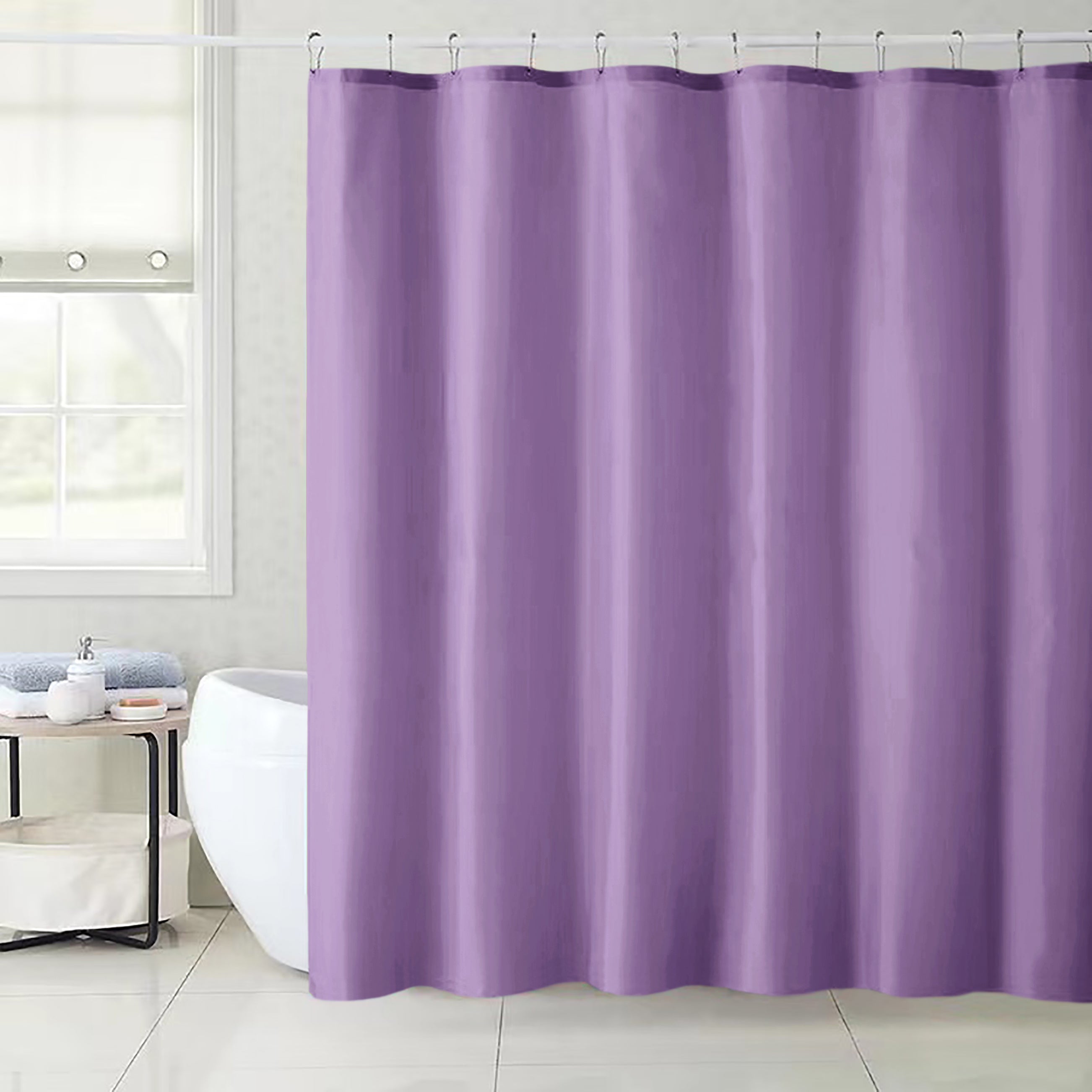 70" x 72" - Purple Vinyl Shower Curtain Liner Waterproof