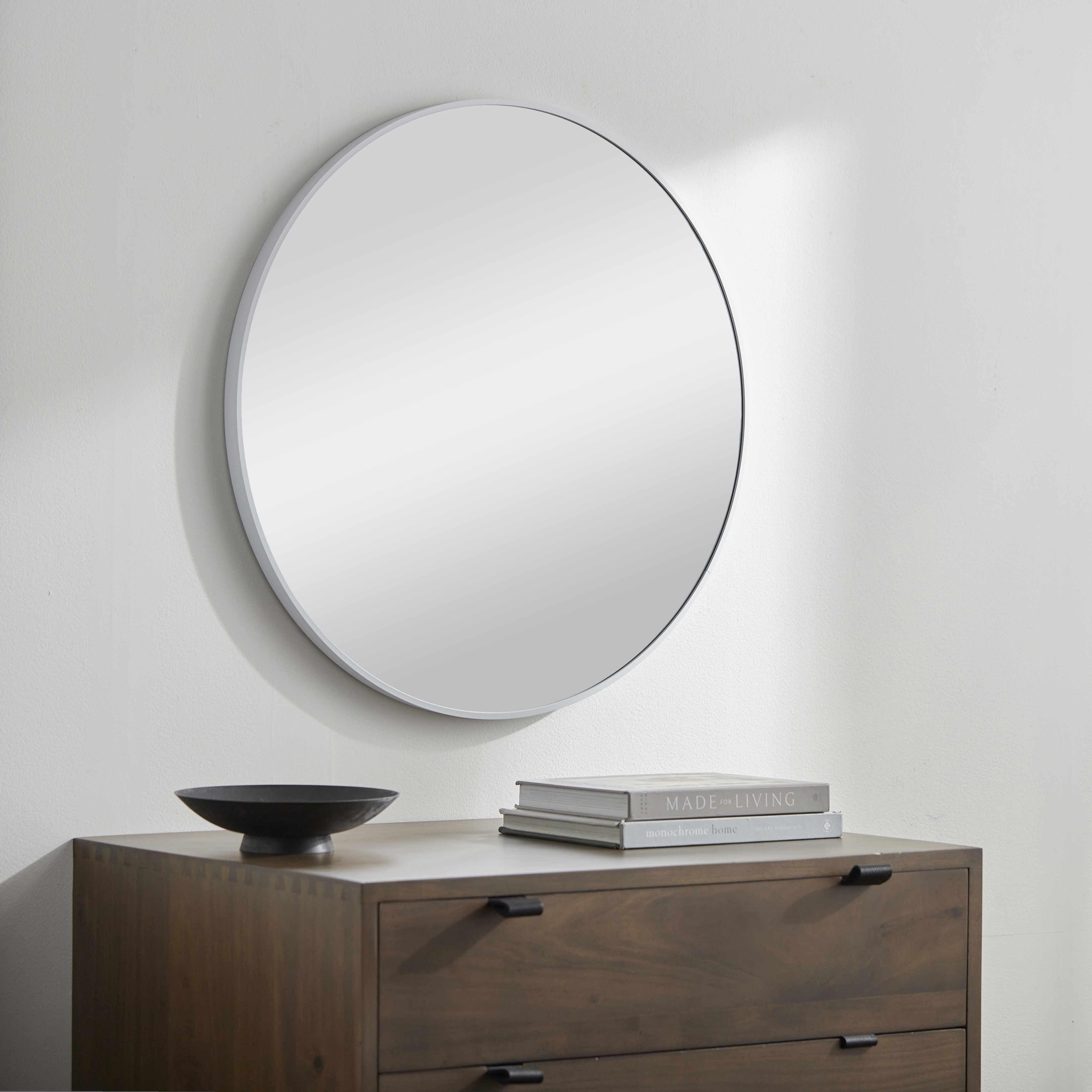 Pontalina Round White Mirror - PRHOMZ