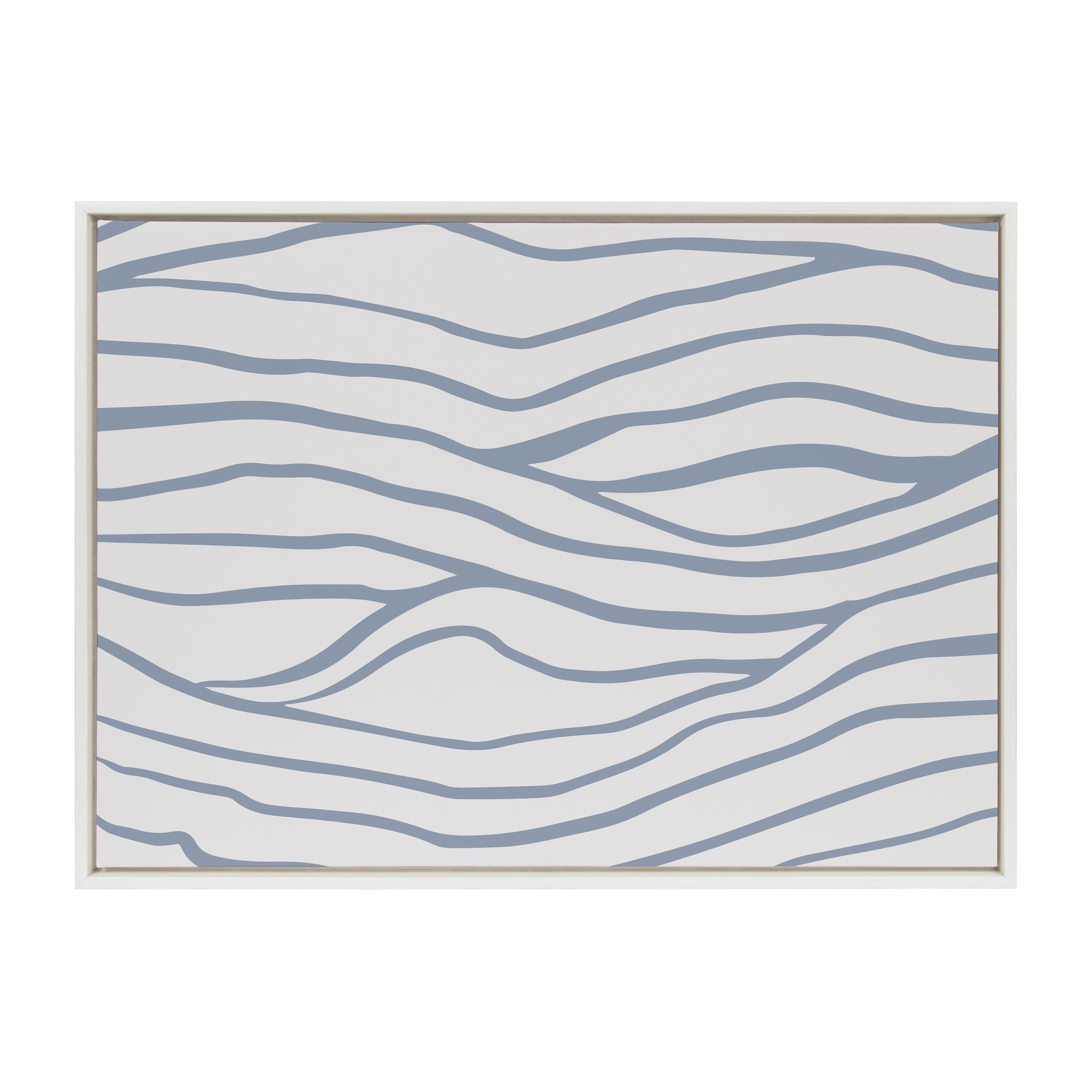 Sylvie Simple Elegant Coastal Waves Framed Canvas by The Creative Bunch Studio