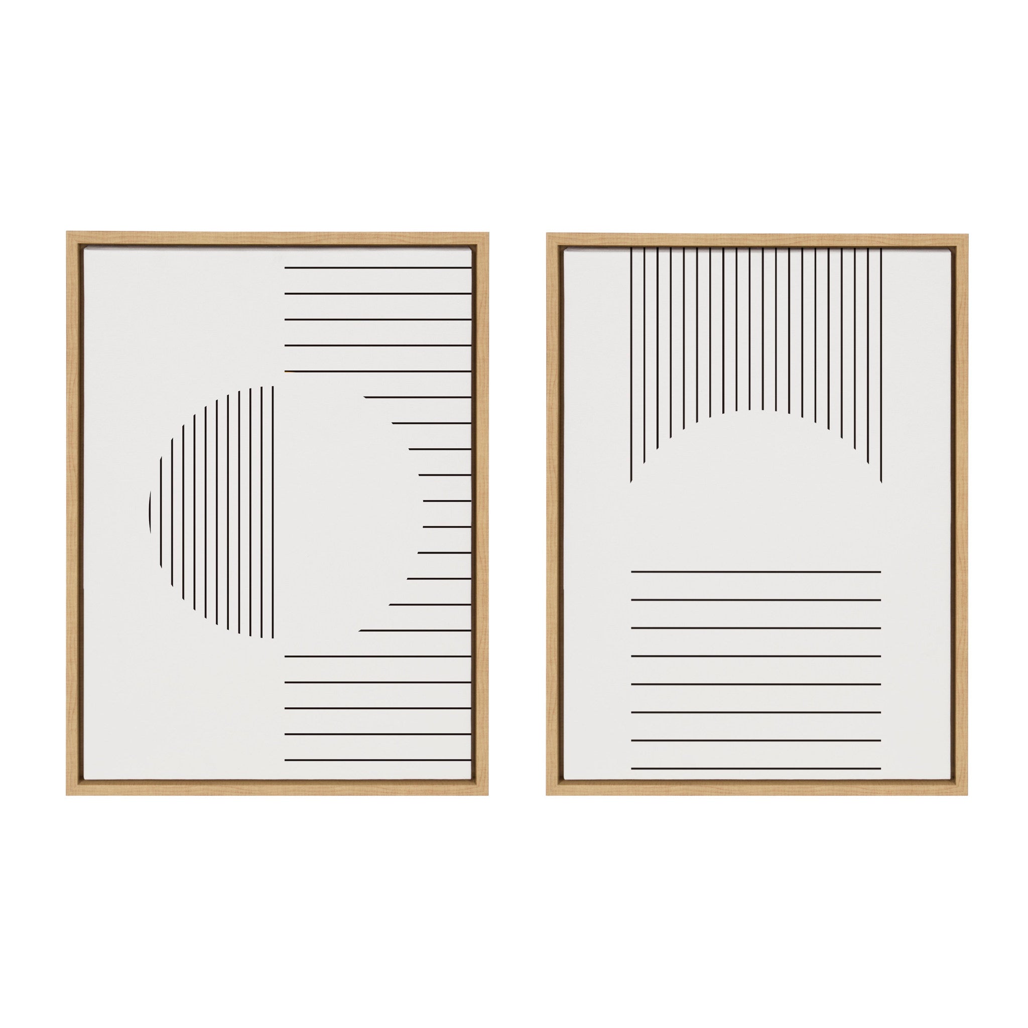 Sylvie Modern Statement Stripes 1 and 2 Framed Canvas by The Creative Bunch Studio