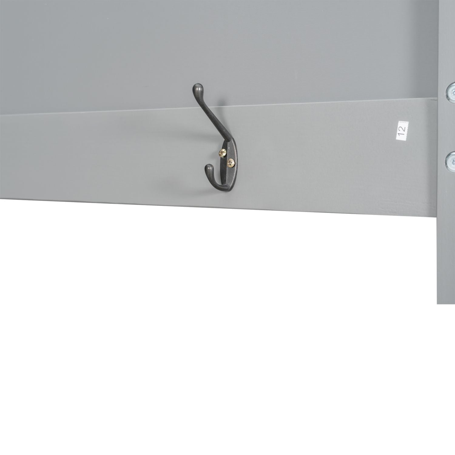Queen Size Wood Bunk Bed with Built-in Shelves, Storage Box, LED Light, USB Charging, Gray | Just Better Bunk Beds