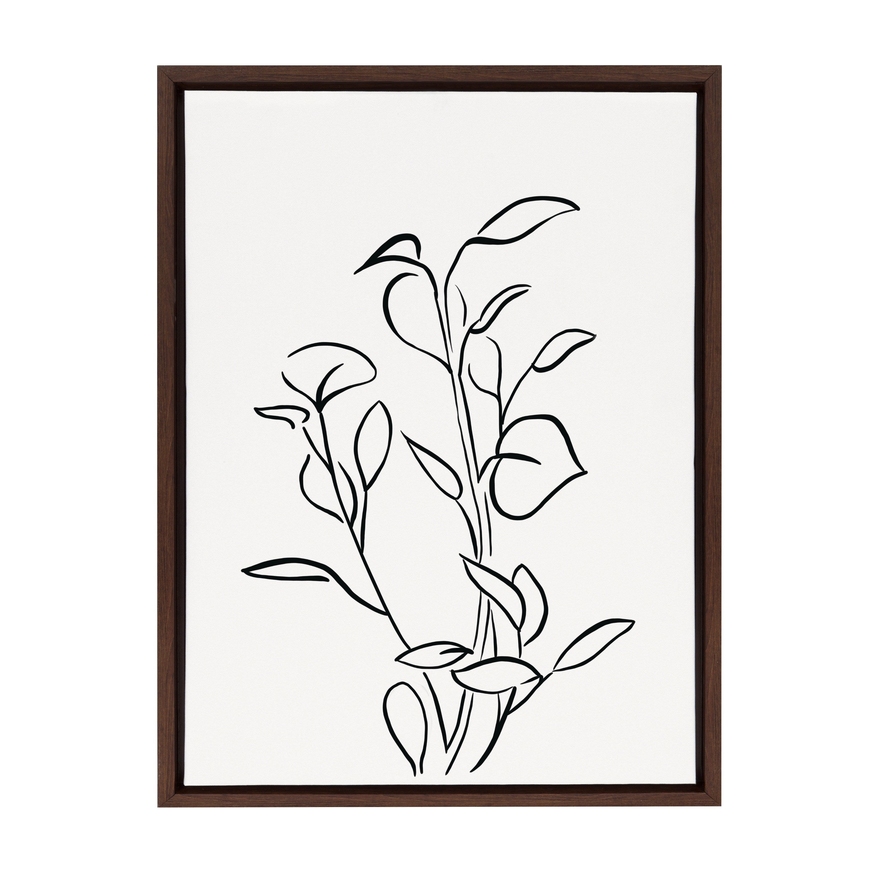 Sylvie Botanical Sketch Print No 2 Framed Canvas by The Creative Bunch Studio