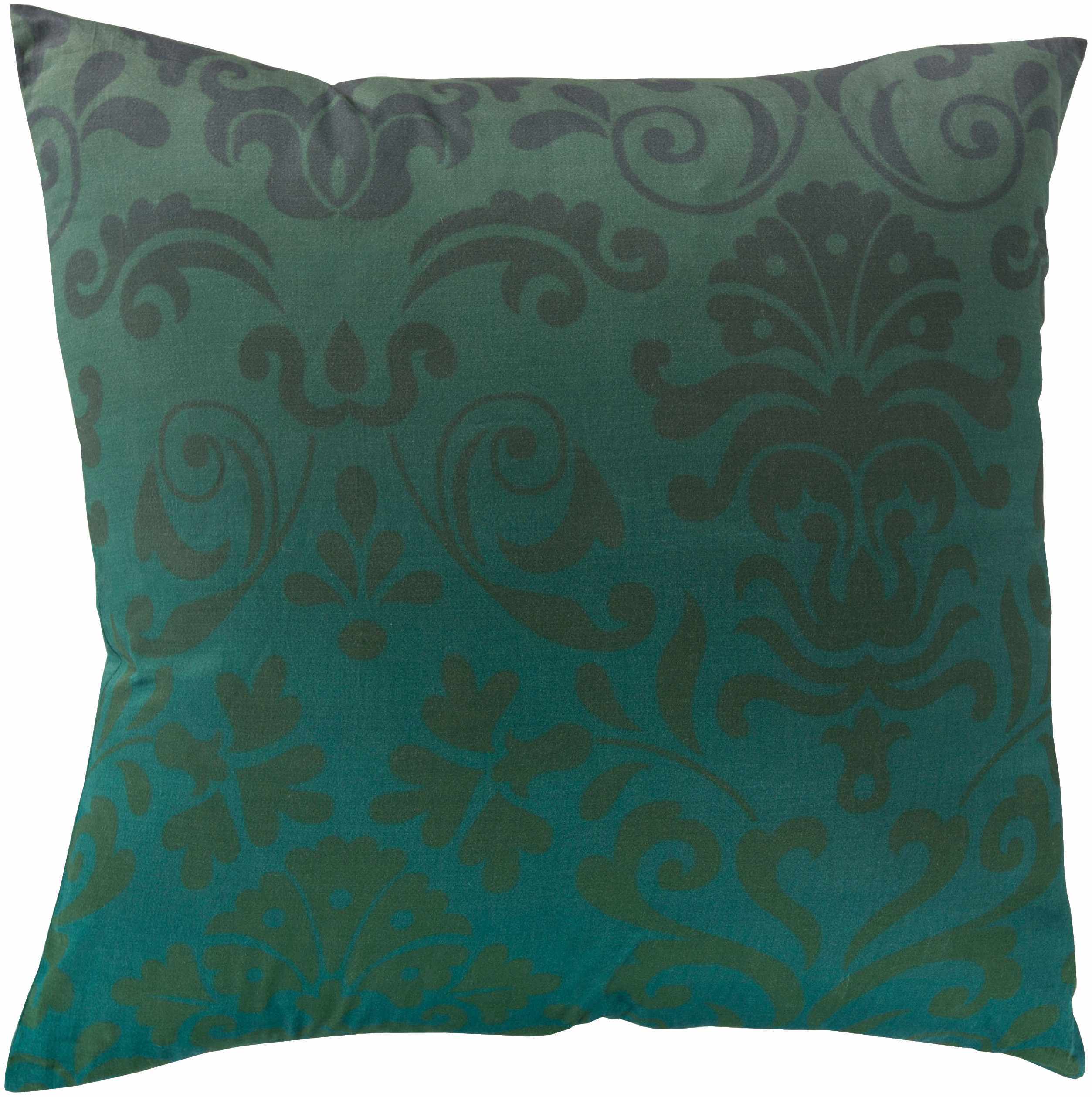 Ramsey Green Damask Square Accent Pillow - Clearance-0