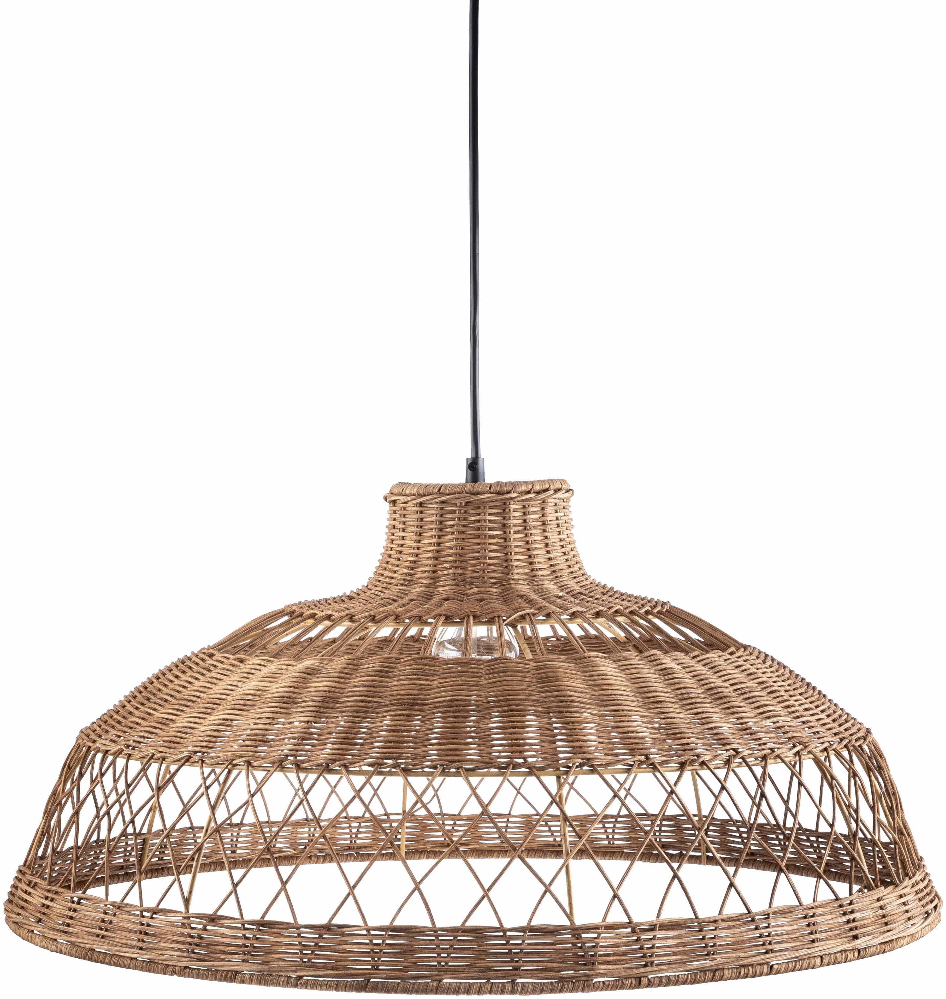 Bailleval Dark Brown Rattan Pendant - PRHOMZ