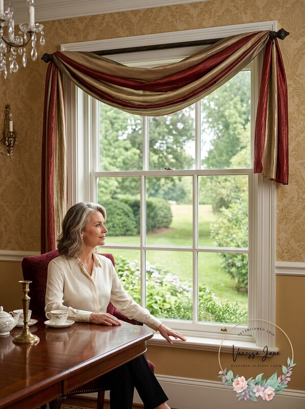 Achim Home Ombre Window Curtain Scarf, 50x144 Burgundy