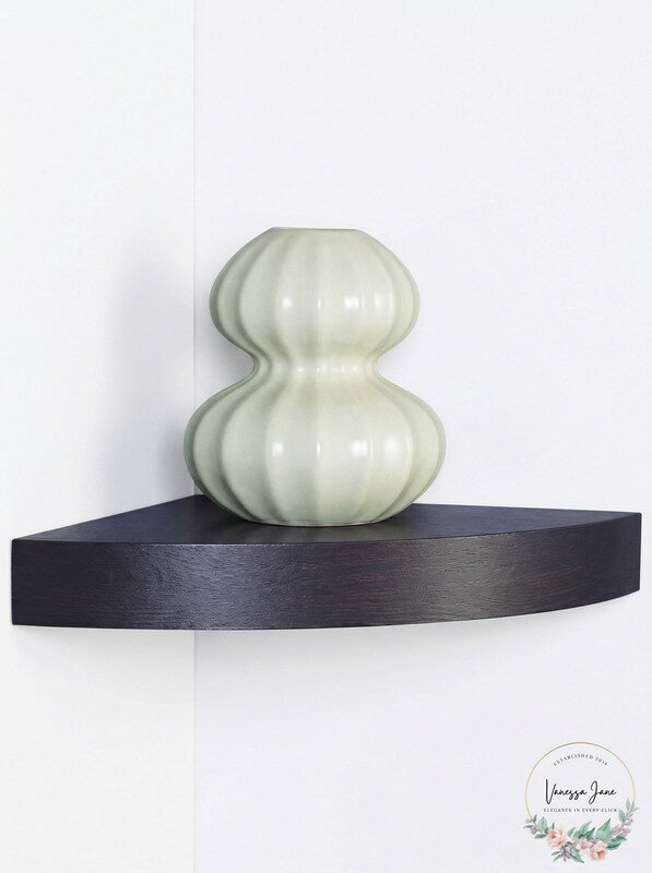 Home Decorators Collection Espresso Floating Corner Shelf