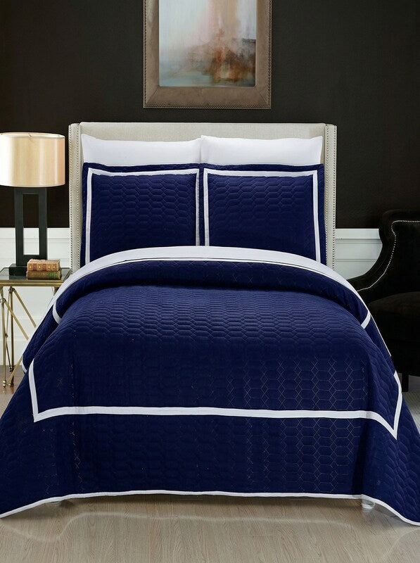 Chic Home Birmingham 3 Piece Quilt Set Bedding, Size Queen
