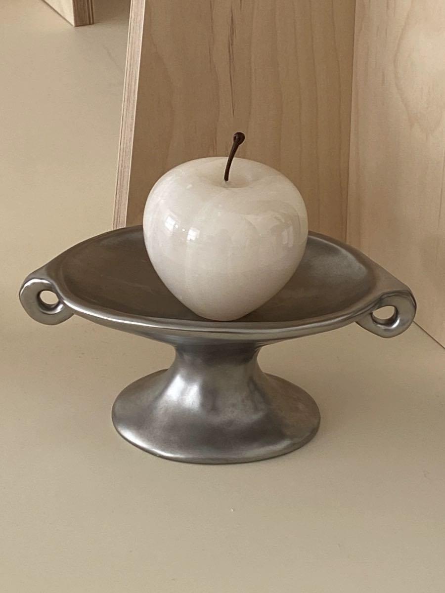 Retro Silver Footed Decorative Tray For Fruits Or Accessories - PRHOMZ