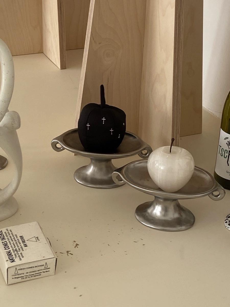 Retro Silver Footed Decorative Tray For Fruits Or Accessories - PRHOMZ