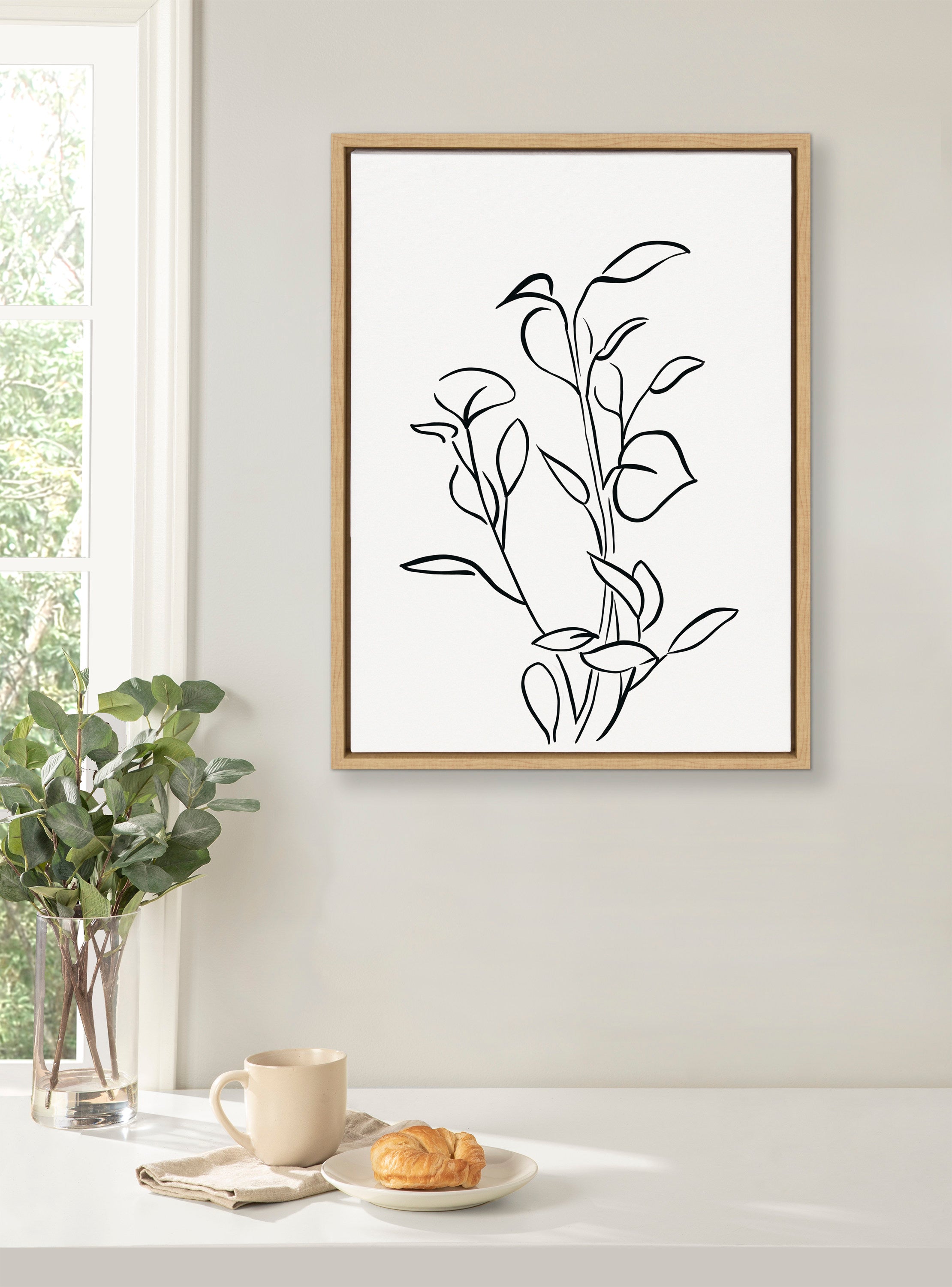 Sylvie Botanical Sketch Print No 2 Framed Canvas by The Creative Bunch Studio