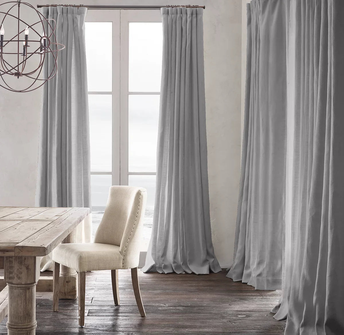 Heavyweight Belgian Linen Curtains - 290gsm Flax Linen - Rod Pocket, Grommet, Tab Top & More - Standard Sizes & Made to Measure in the UK-1