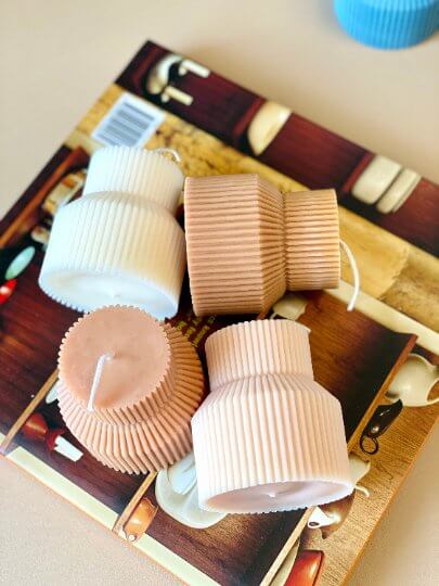 Ribbed Pedestal Handmade Candle