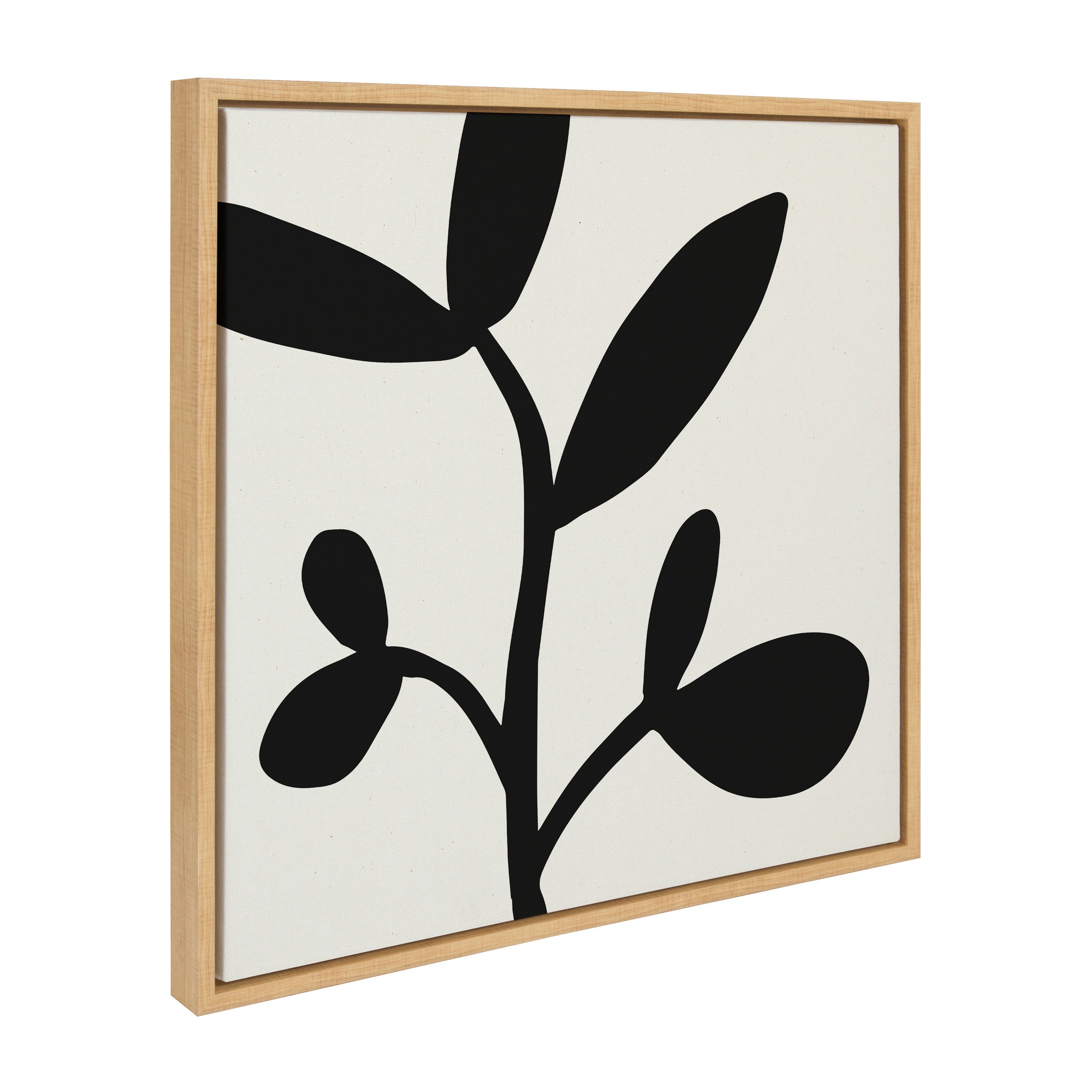 Sylvie Modern Botanical Neutral Abstract 2 Framed Canvas by The Creative Bunch Studio