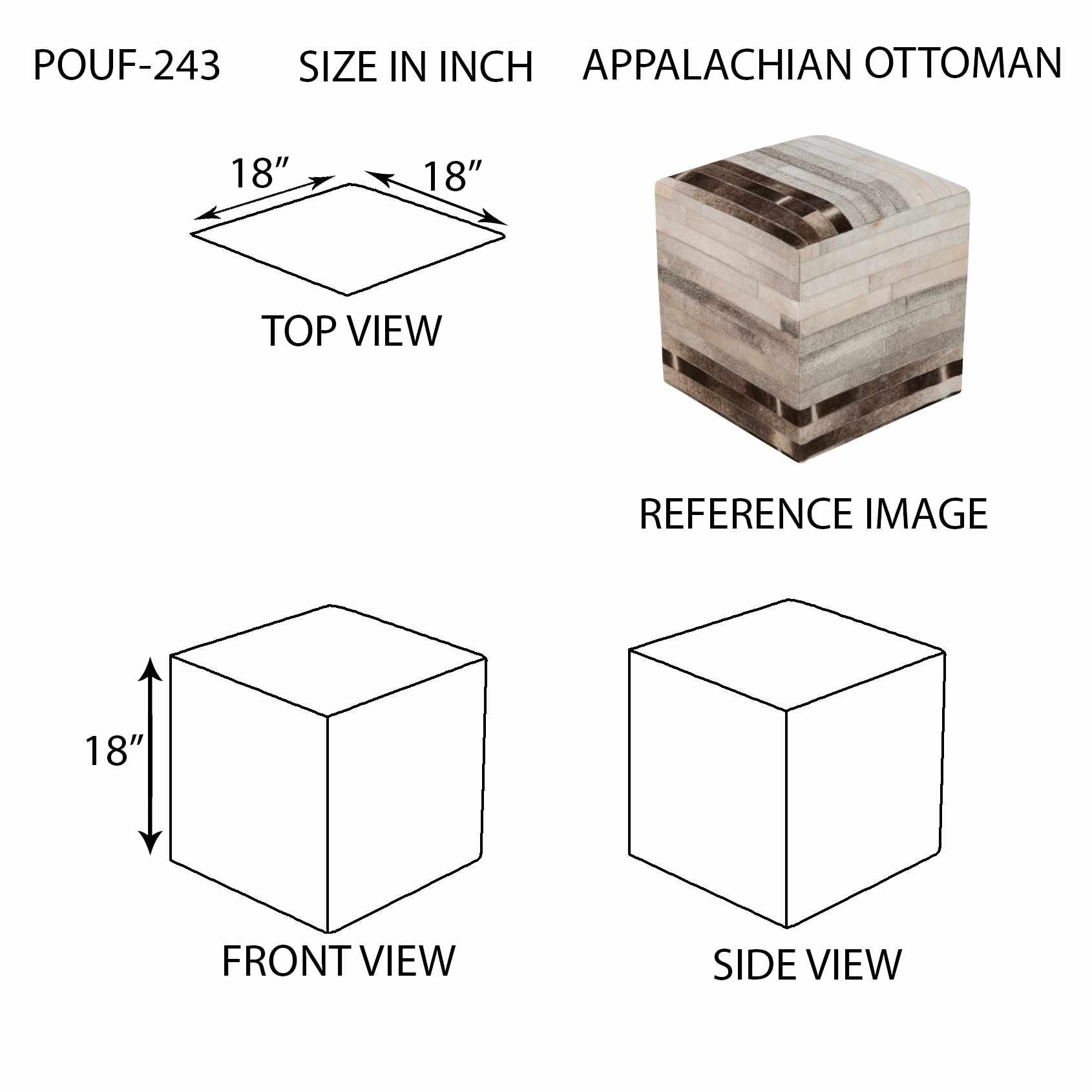 Romagnese Hair On Hide Ottoman-1