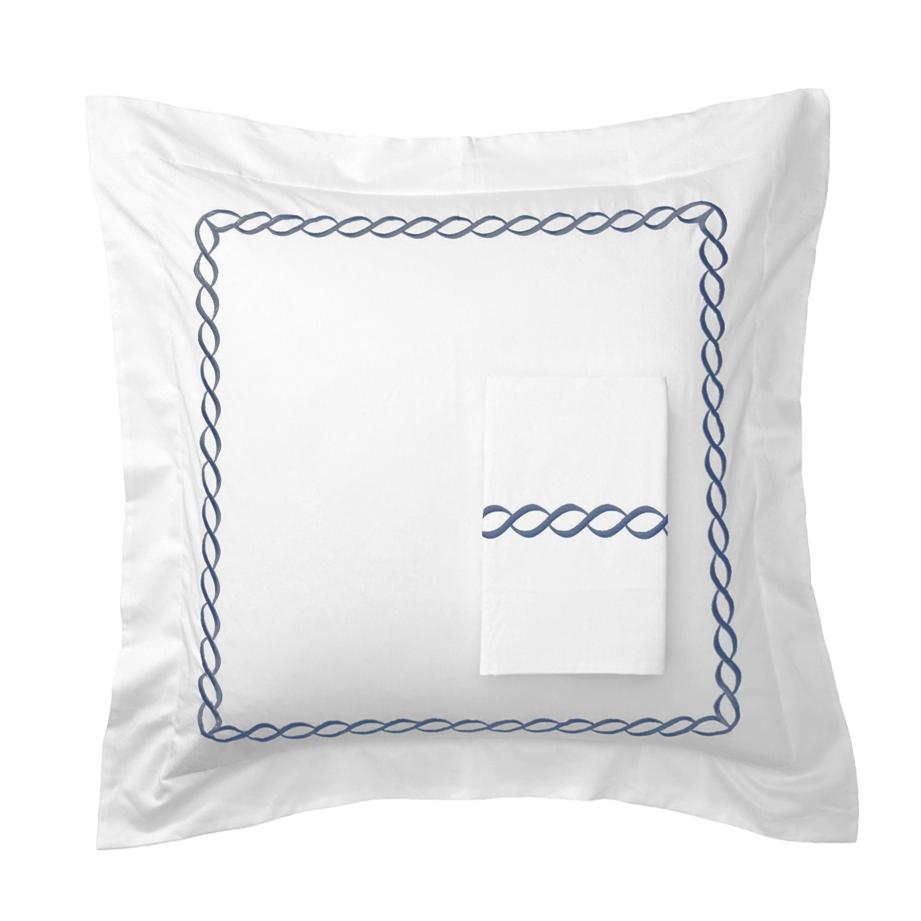 600 Thread Count Rope Embroidered Euro Sham Pairs