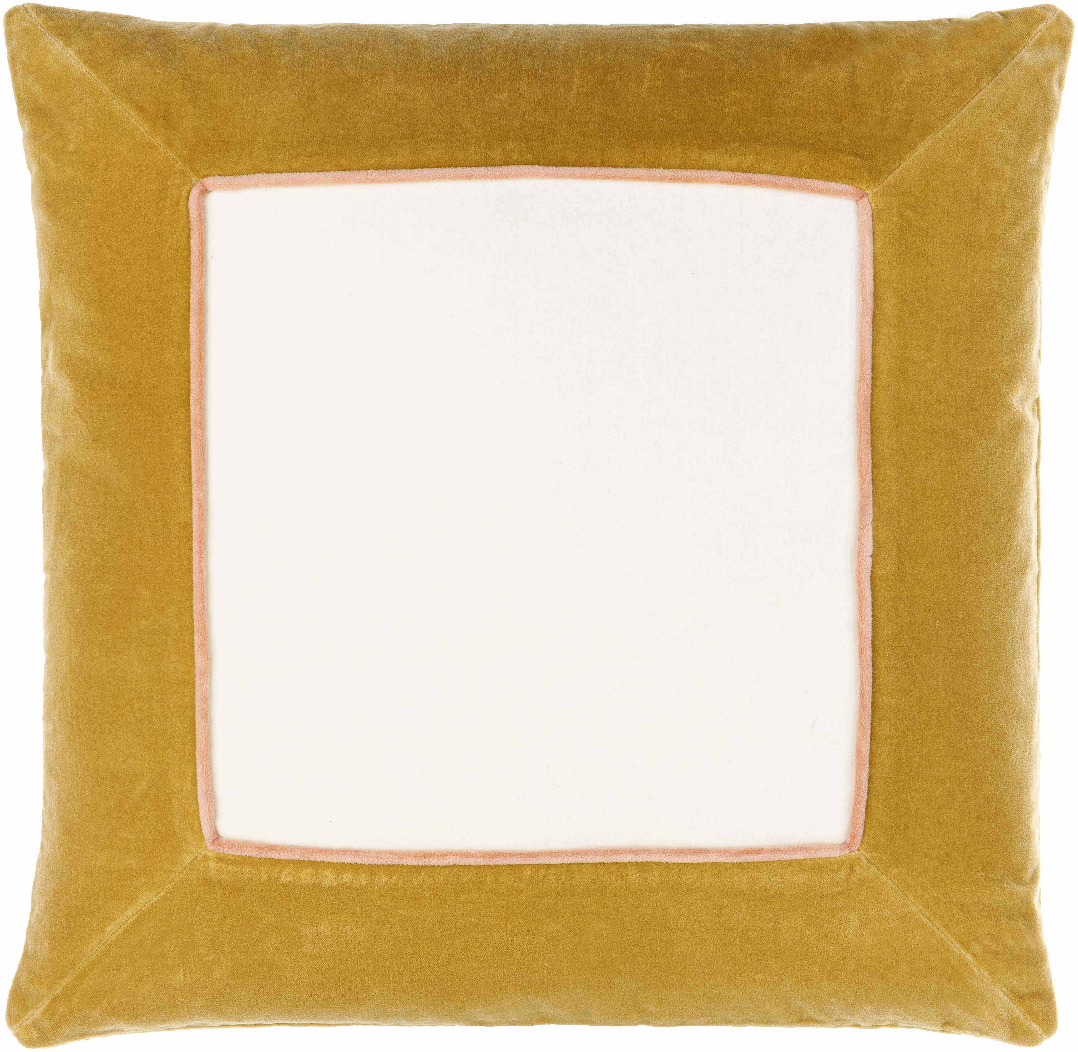 Rahiq Yellow Border Cotton Throw Pillow-0