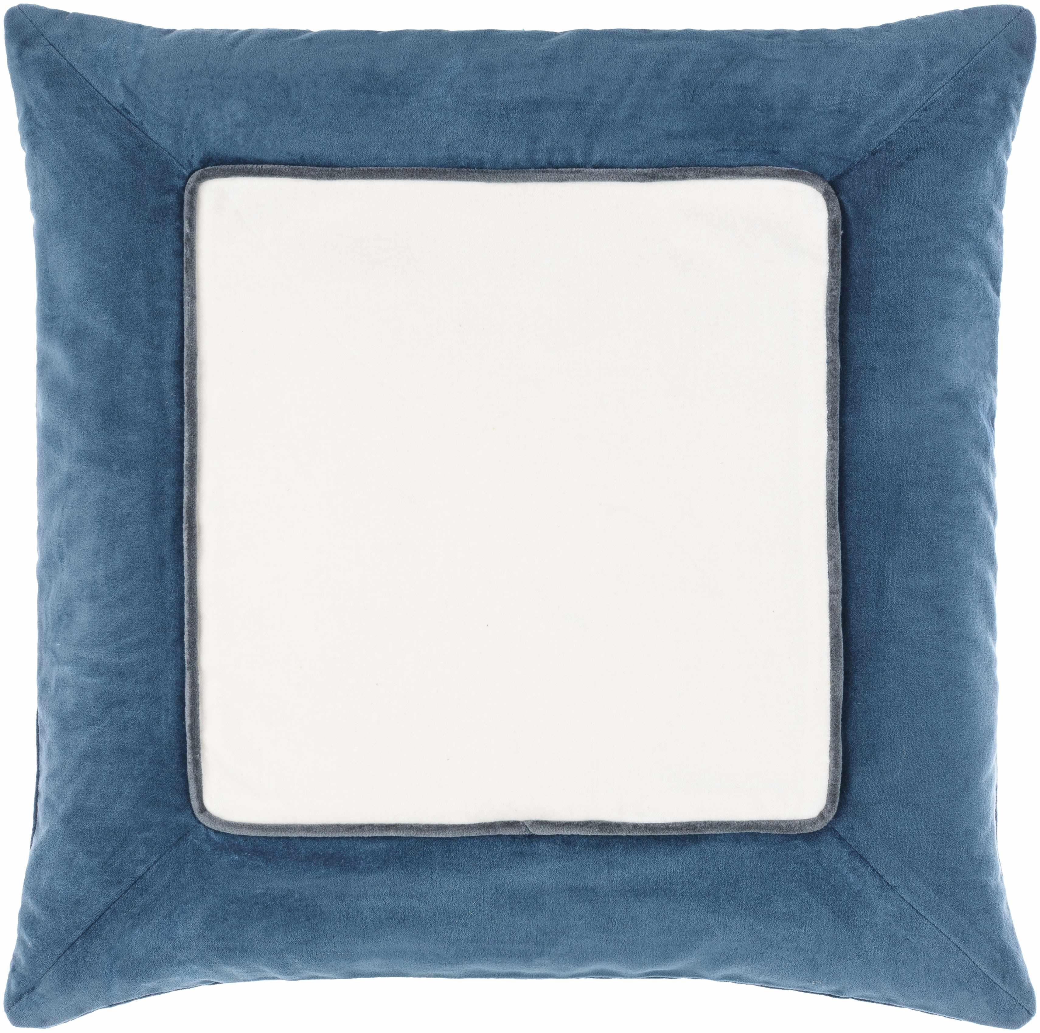 Rahiq Blue Border Cotton Throw Pillow - PRHOMZ