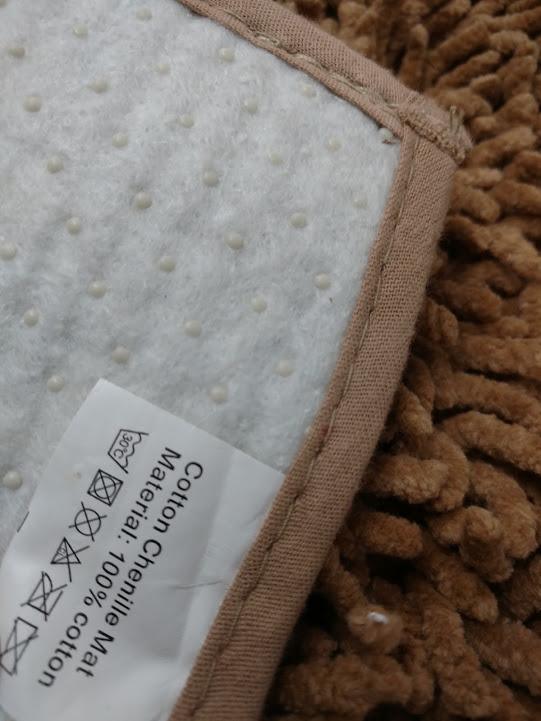 DaDa Bedding Coffee Brown Shaggy Soft Chenille Noodle Carpet Rug Bath Mat