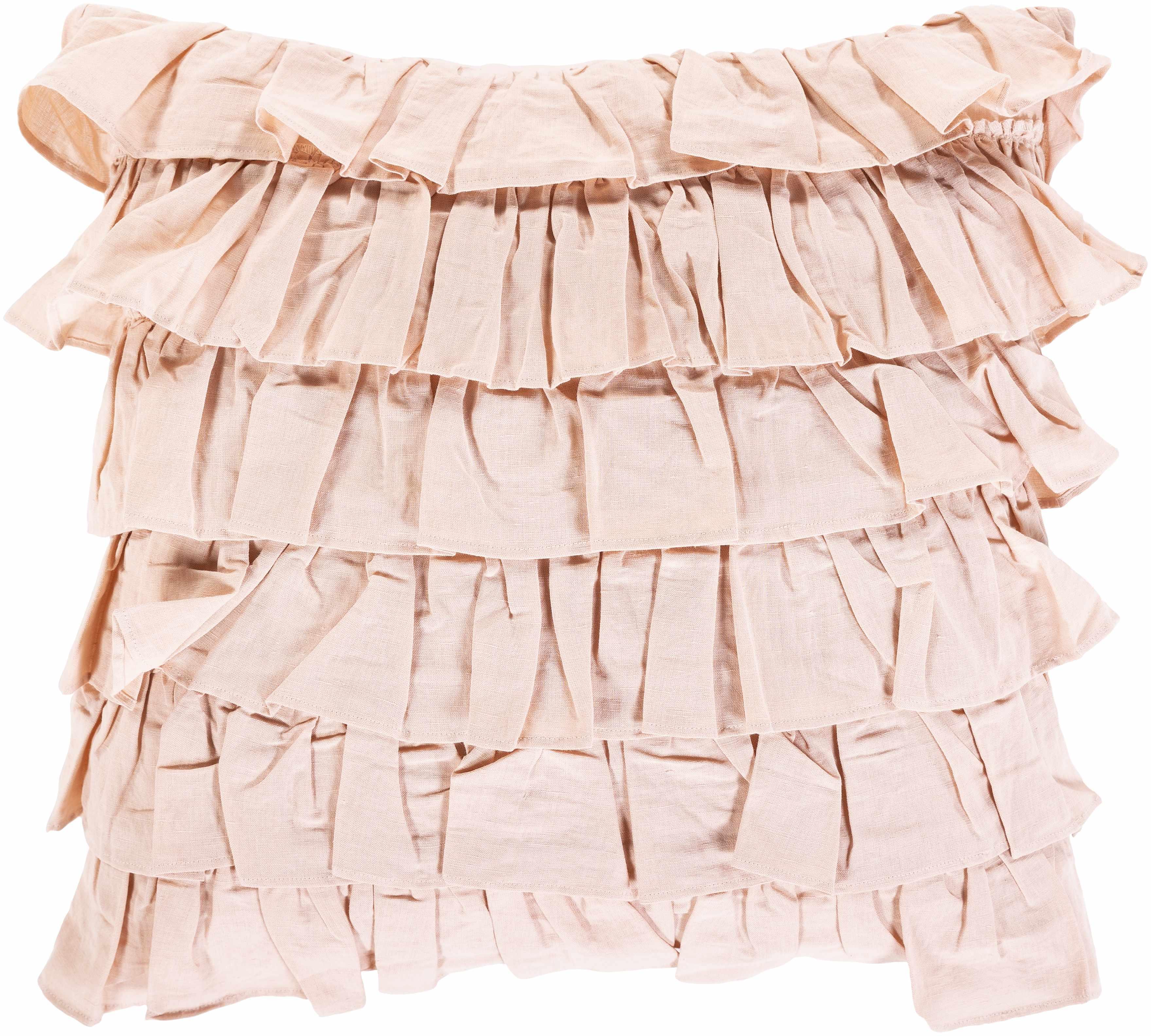 Ruidoso Pink Ruffled Square Throw Pillow - Clearance - PRHOMZ