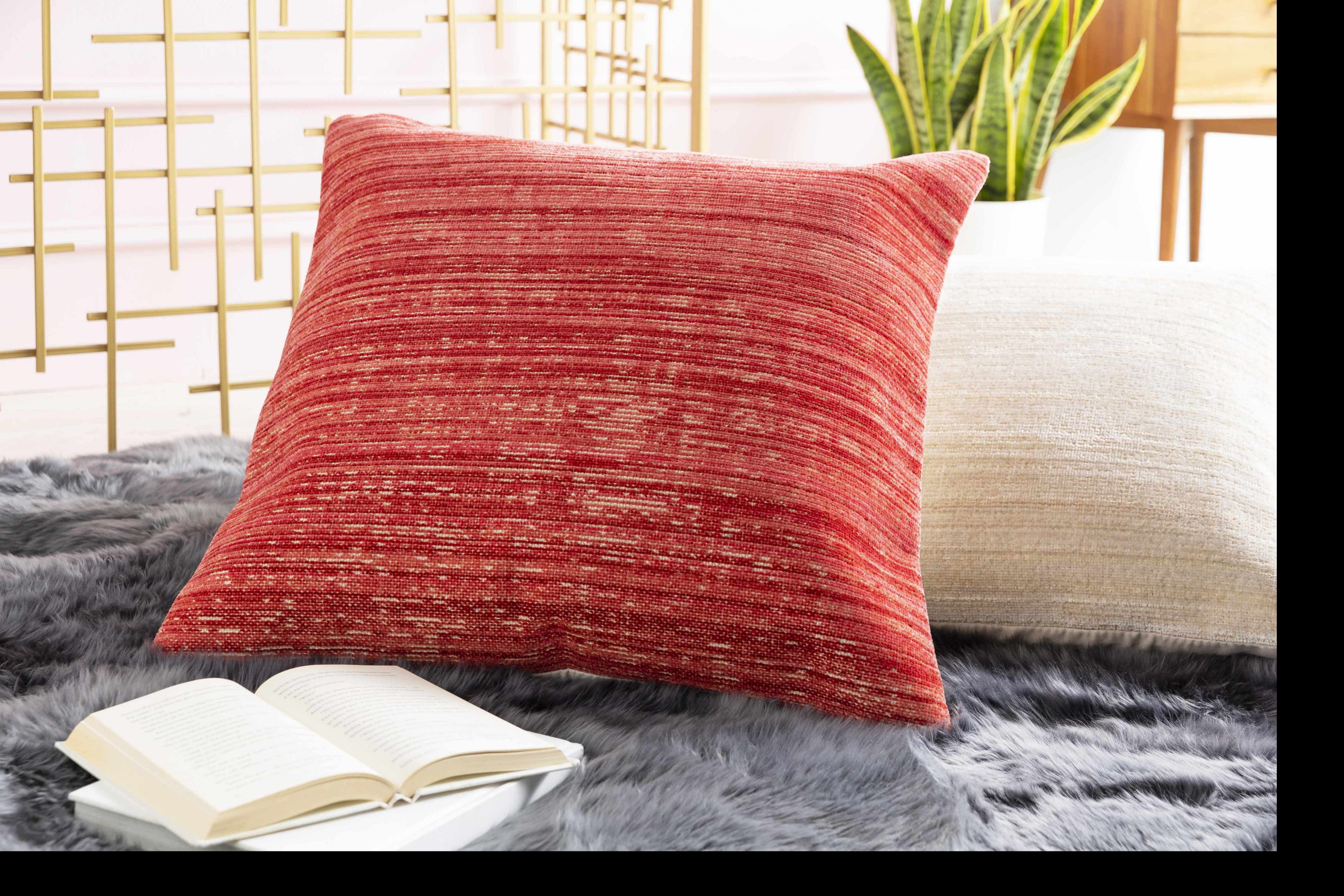 Riverbank Red Gradient Square Throw Pillow - Clearance-0