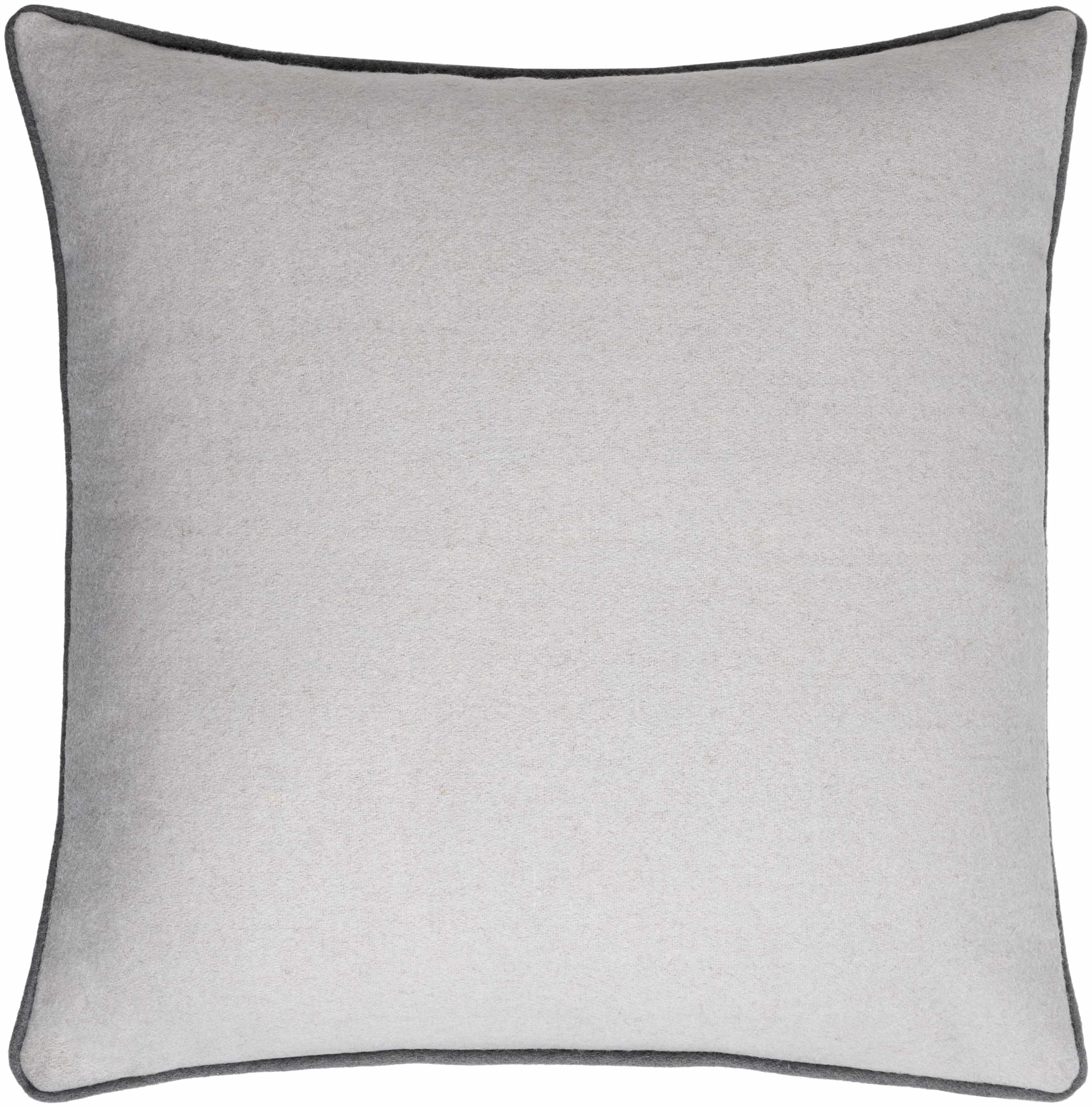 Rizzo Gray Wool Square Throw Pillow - PRHOMZ