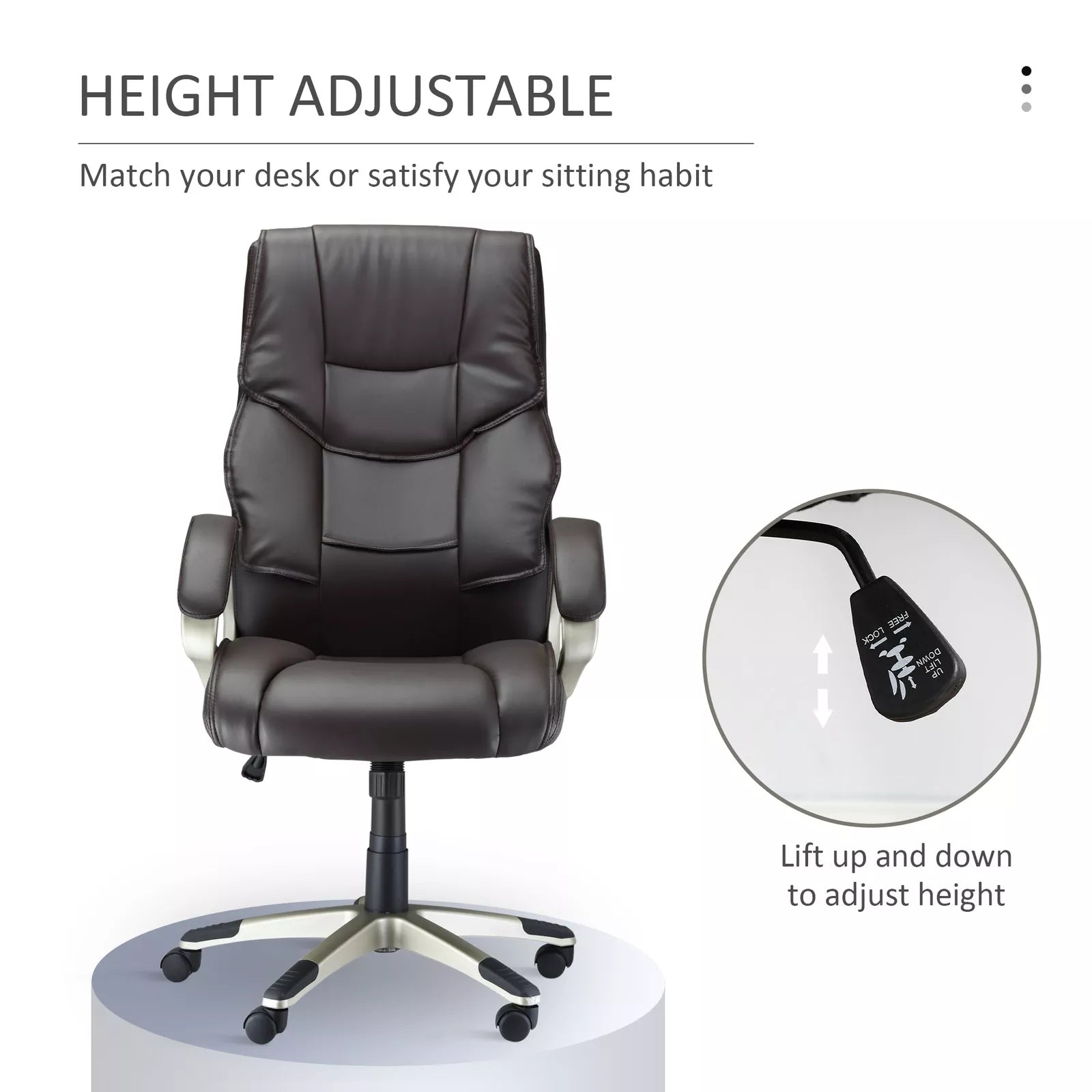 Bruce Leather Home Office Desk Chair