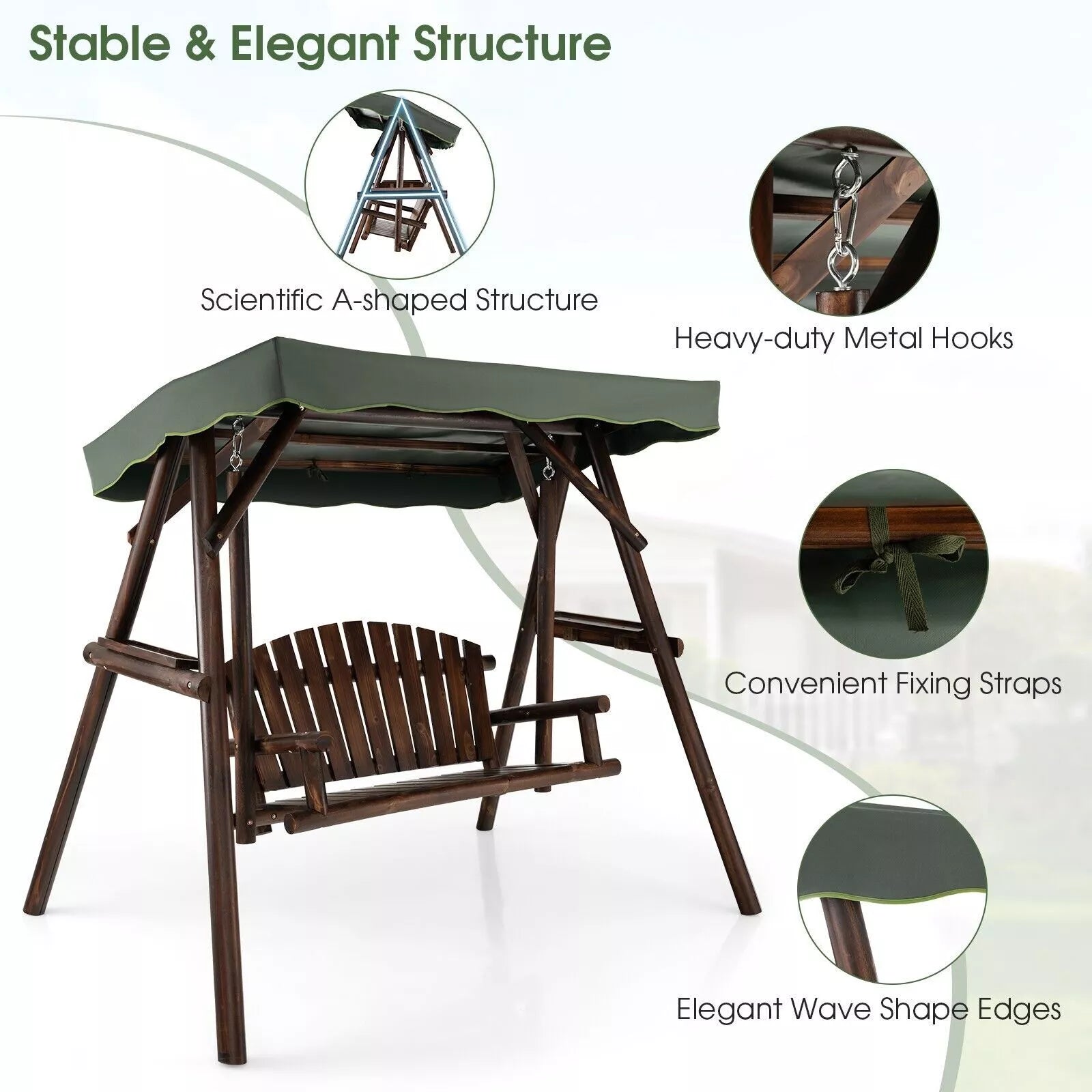 Bolton Outdoor Wooden Darden Swing Chair
