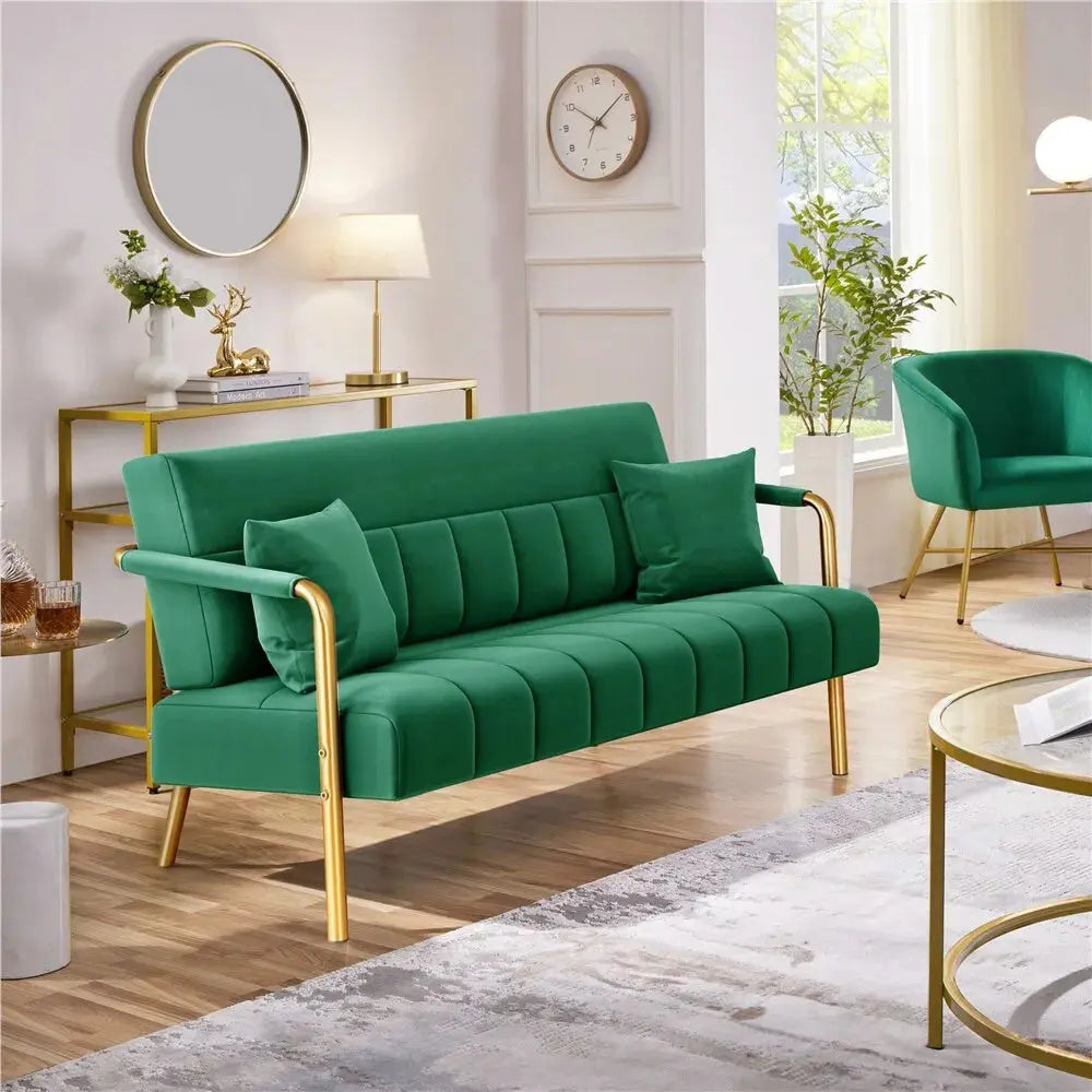 Contemporary Velvet Loveseat Couch
