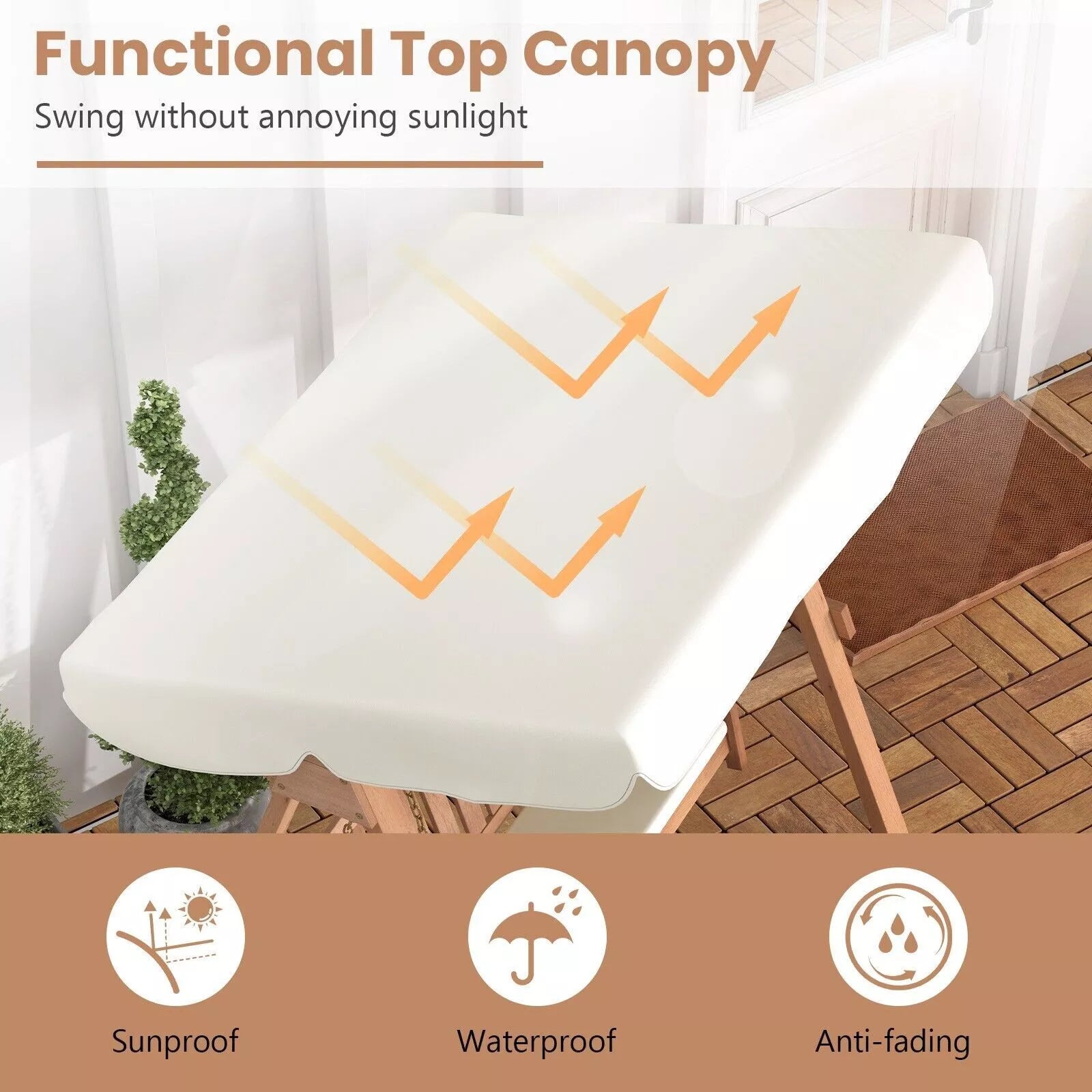 Donald Outdoor Wooden Darden Swing Chair