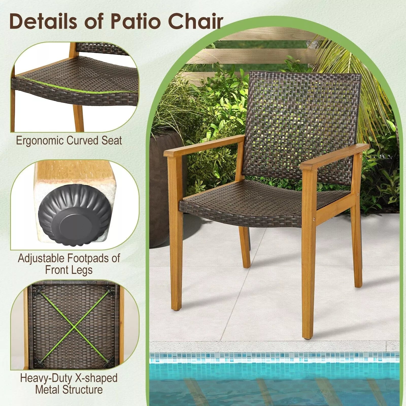 Lopez Rattan Garden Chair (Set of 4)