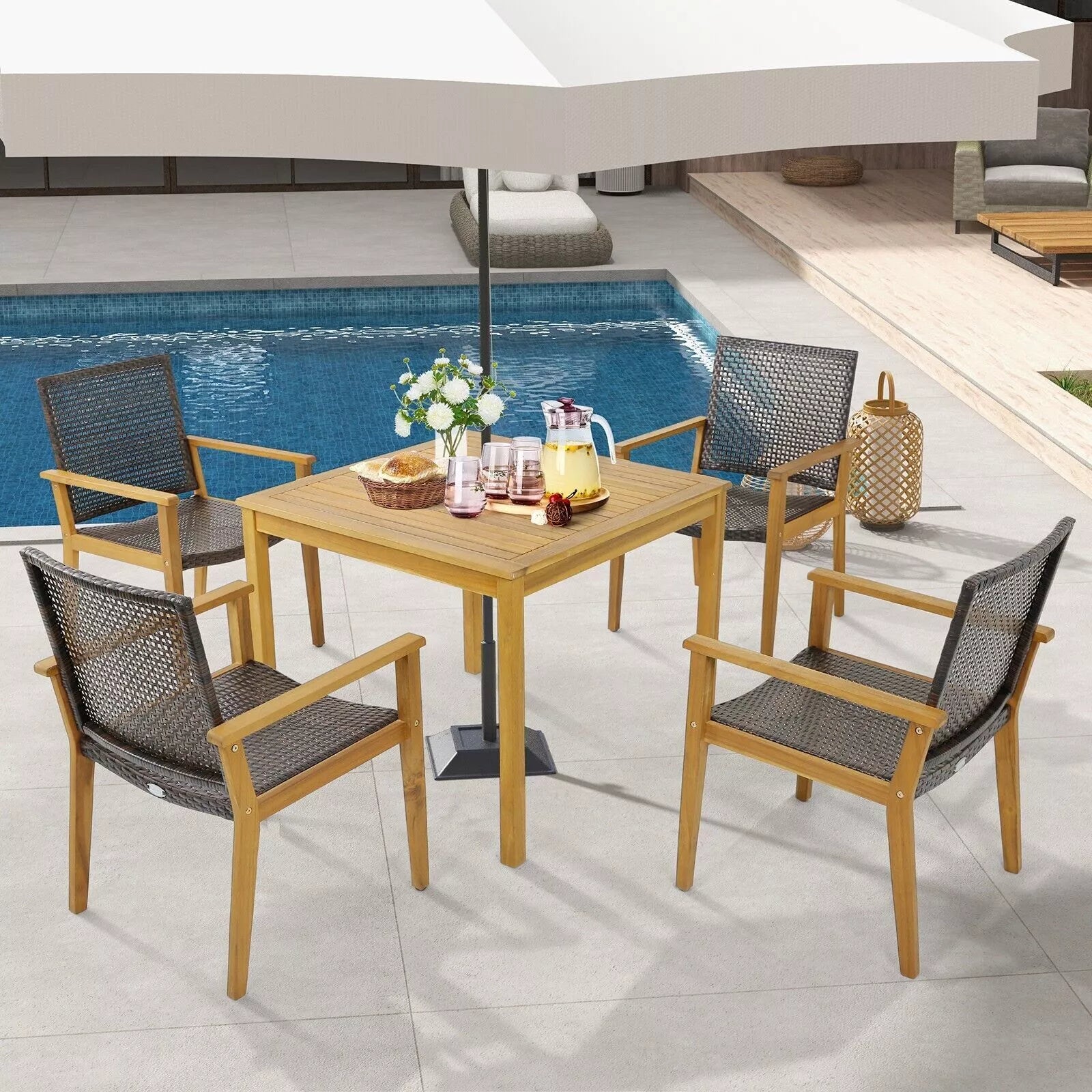 Lopez Rattan Garden Chair (Set of 4)
