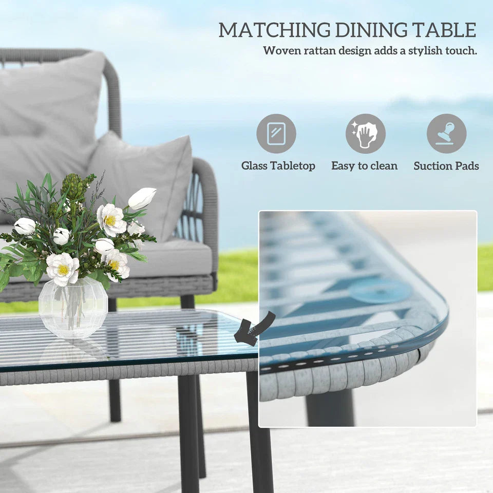 2 Piece Wicker Outdoor Patio Couch Set